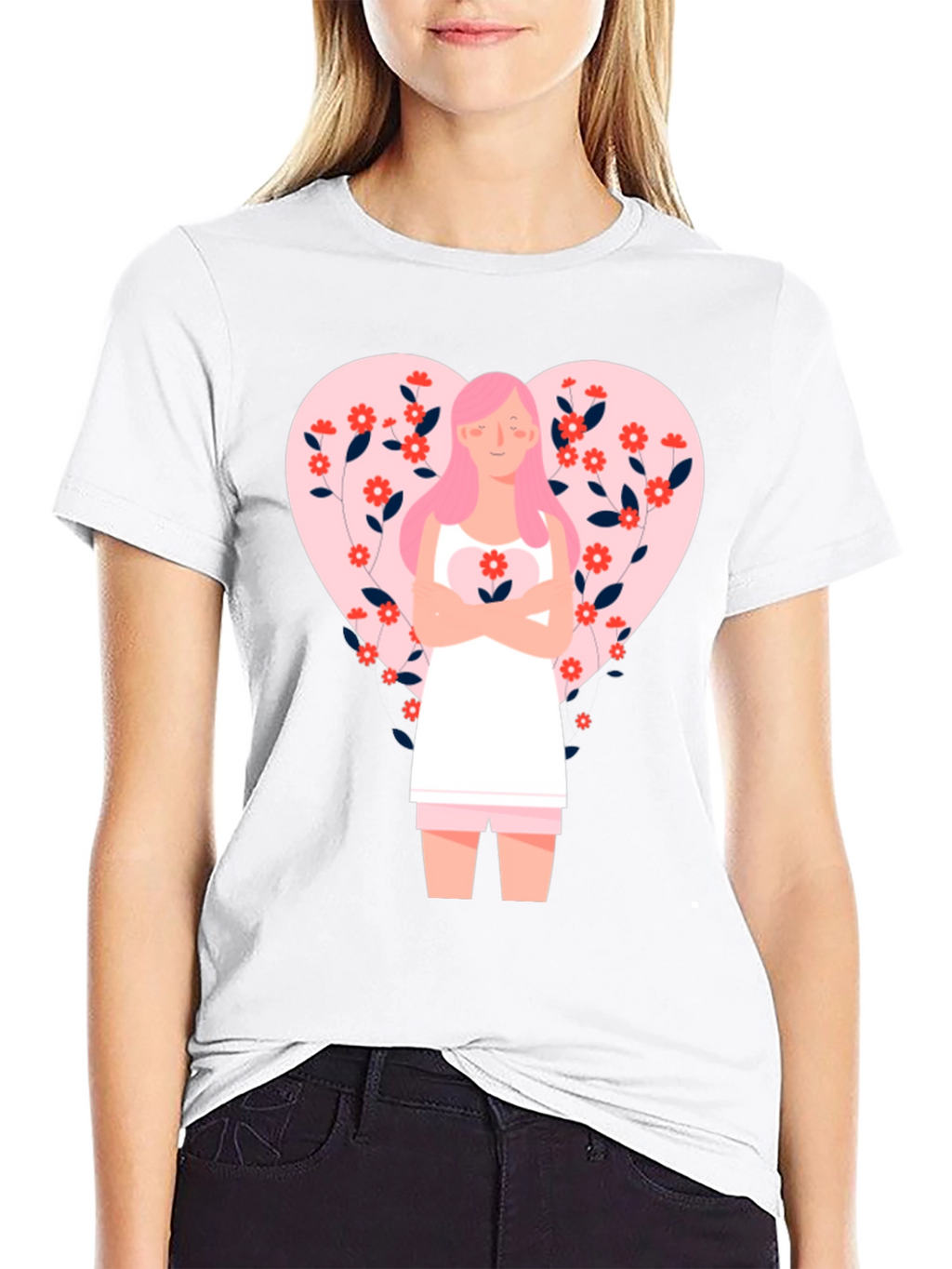 Floral Heart Valentines Day Graphic Tee