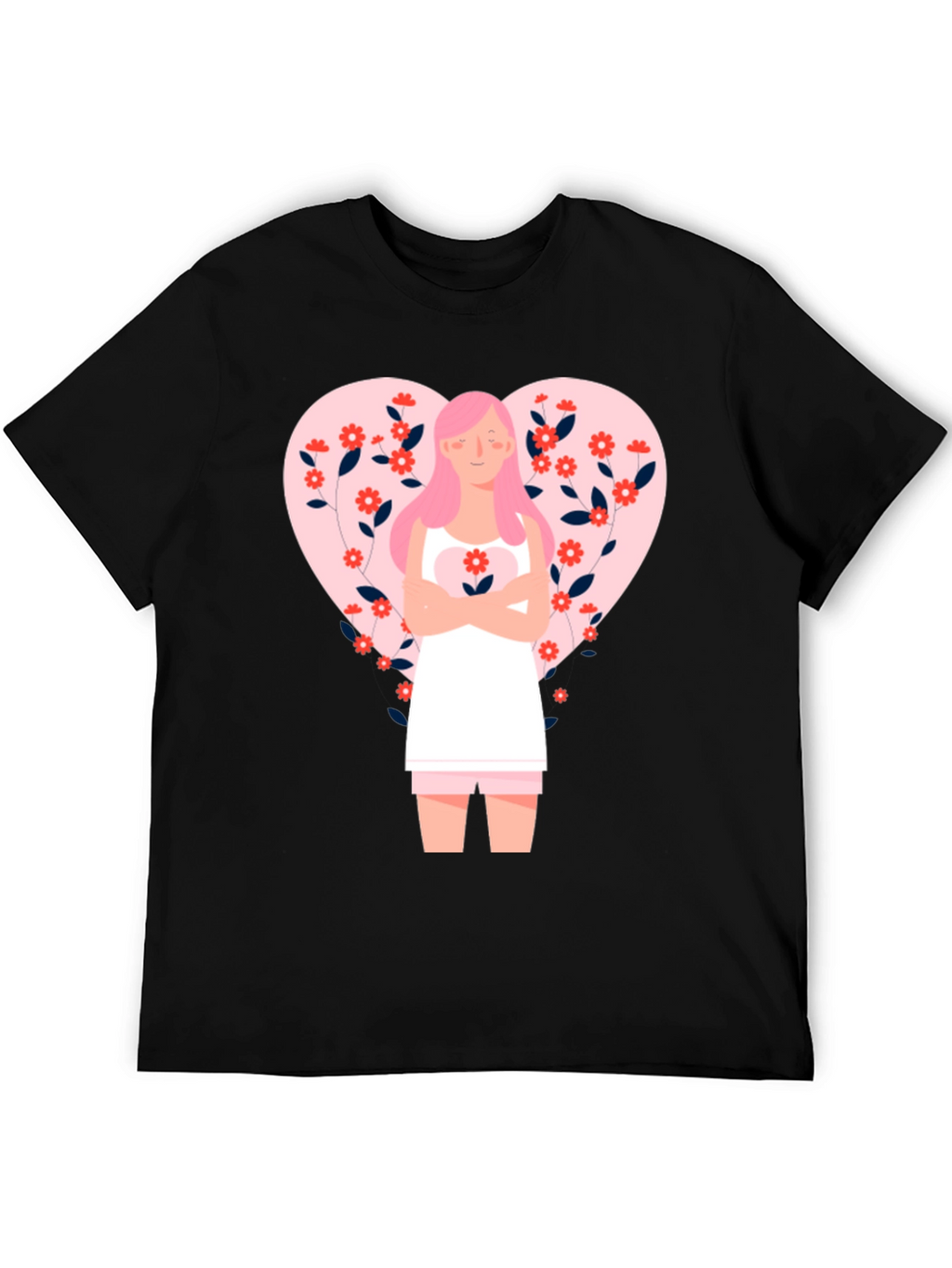 Floral Heart Valentines Day Graphic Tee
