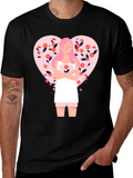 Floral Heart Valentines Day Graphic Tee