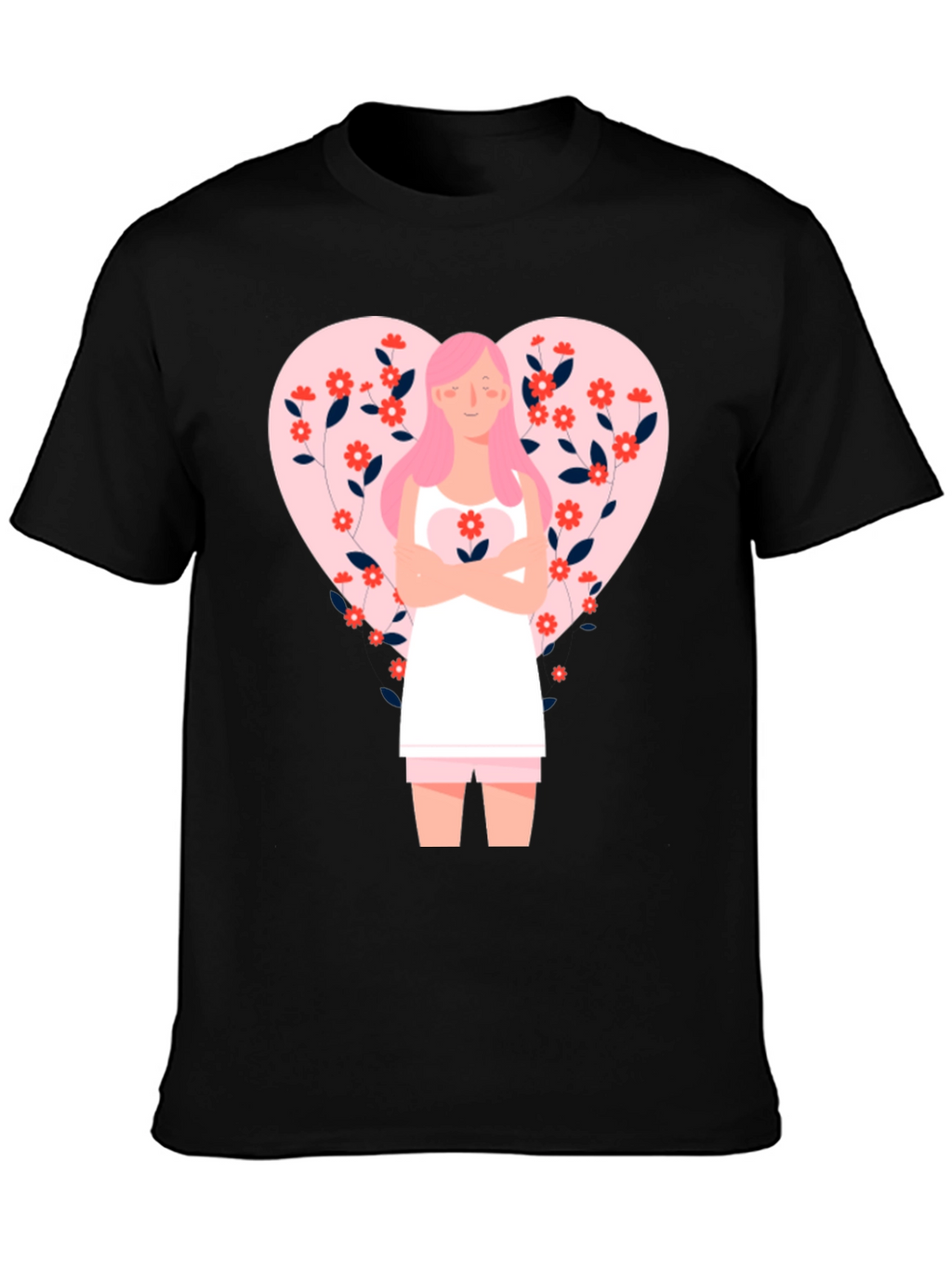 Floral Heart Valentines Day Graphic Tee