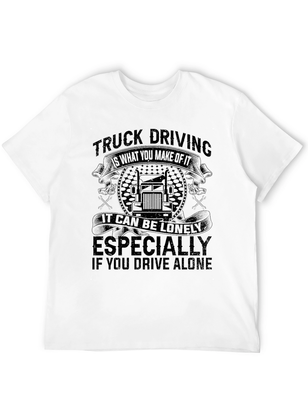 Truck Driving T-Shirt - Lonely Road Graphic Tee