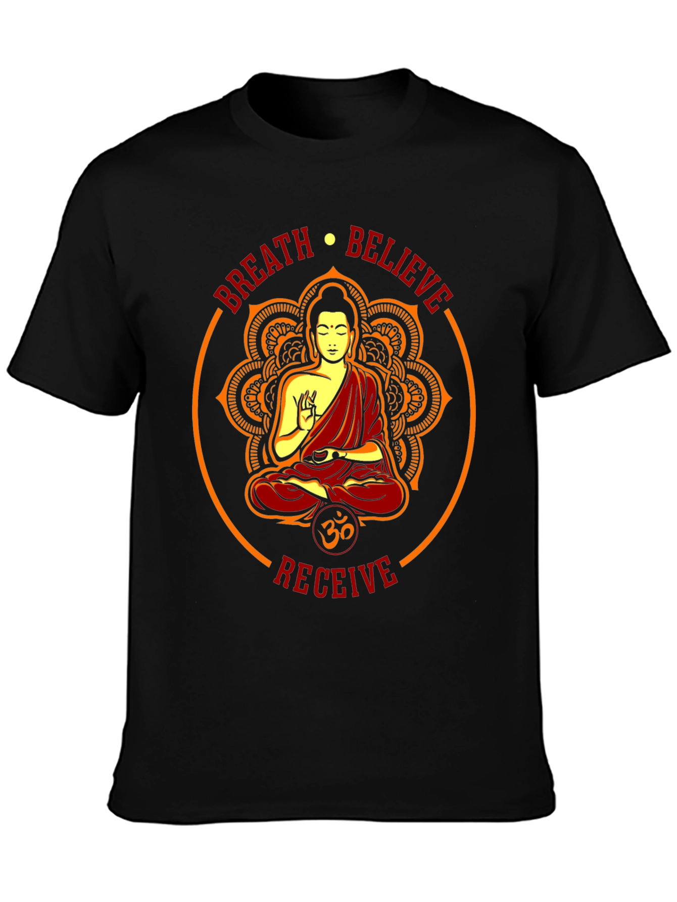 Breath Believe Receive Buddha Graphic Tee