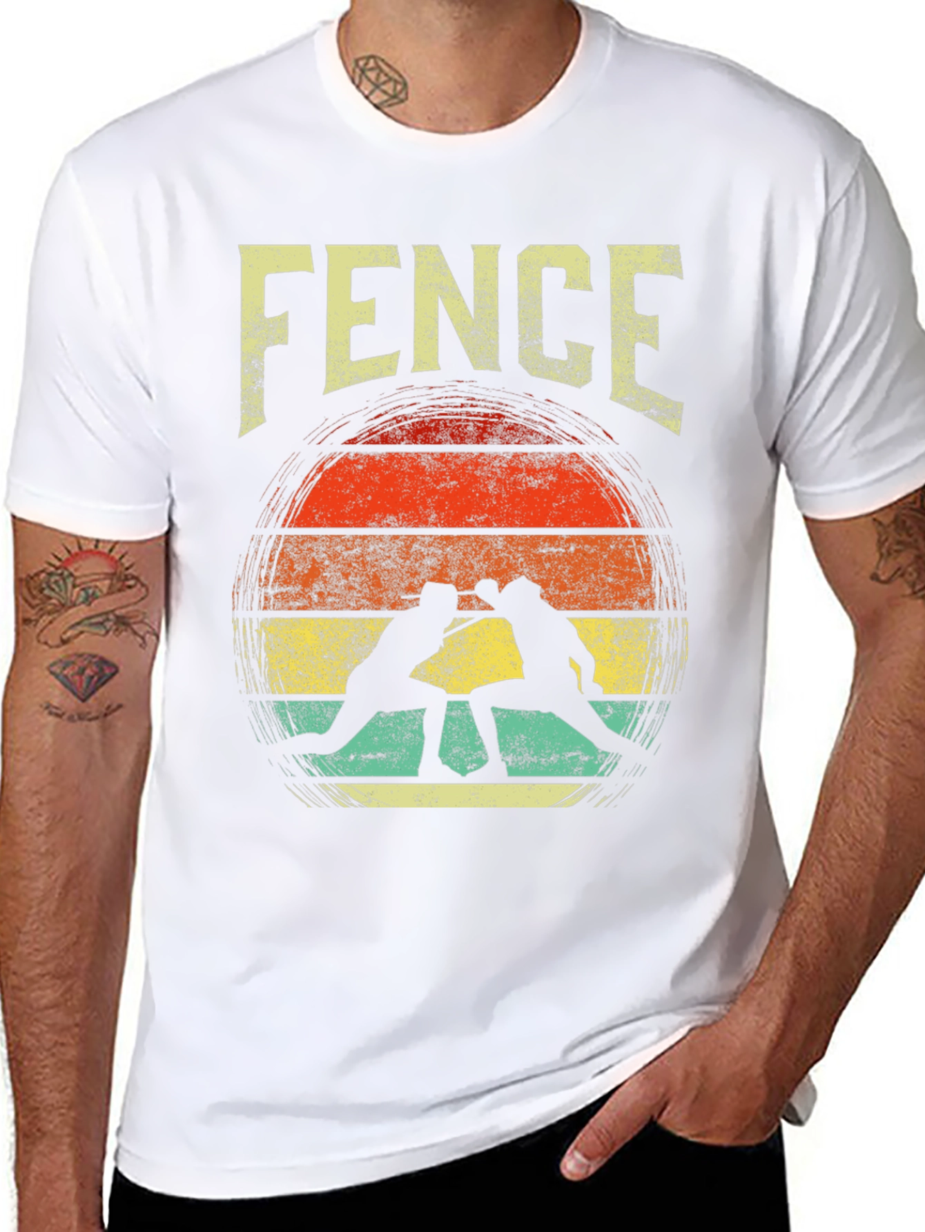 Vintage Fencing Silhouette Graphic Tee