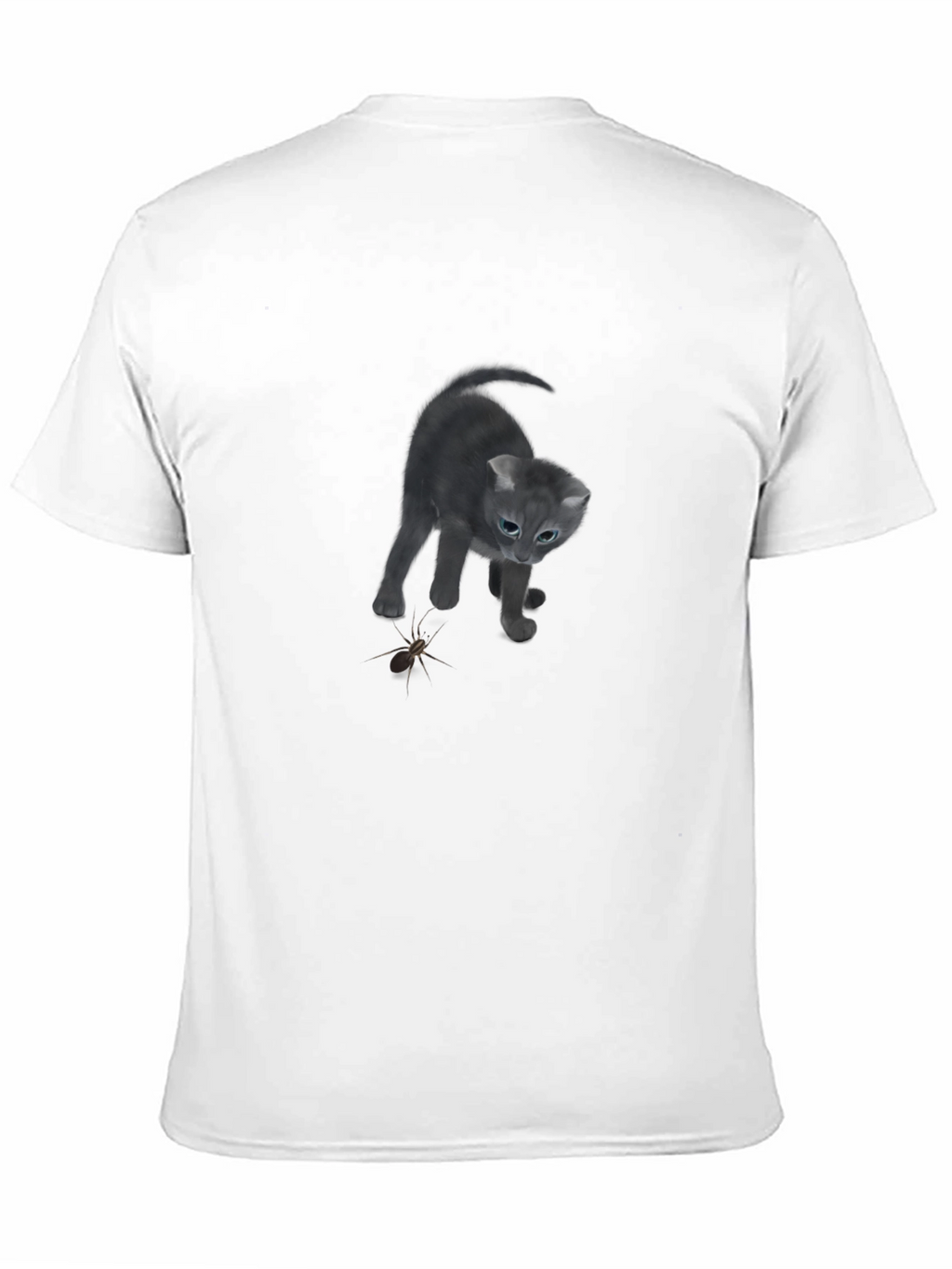 Cat vs Spider Black T-Shirt