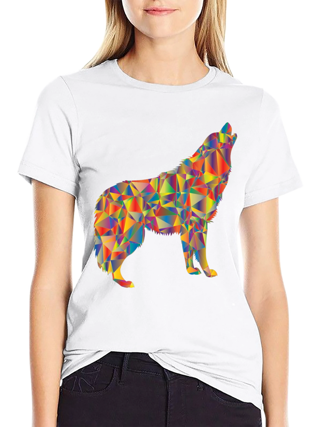 Geometric Wolf Graphic T-Shirt
