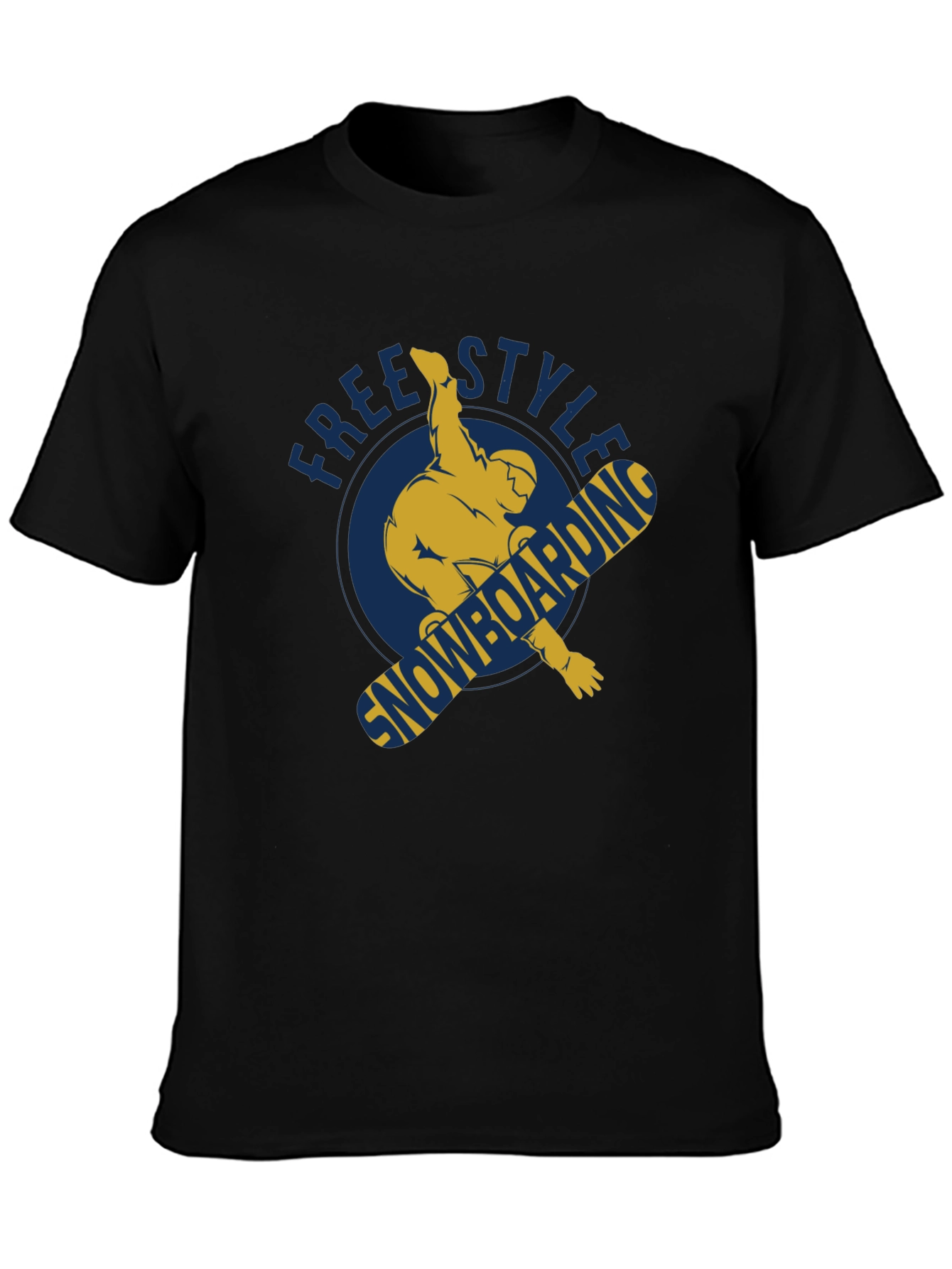 Freestyle Snowboarding Graphic T-Shirt - Black