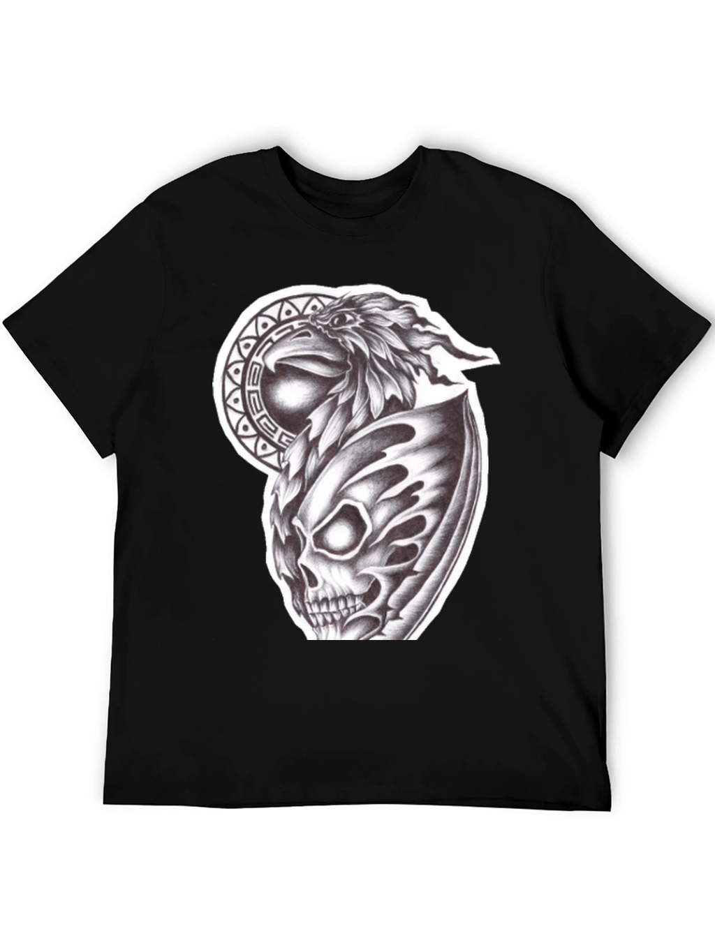 Eagle Skull Graphic Black T-Shirt