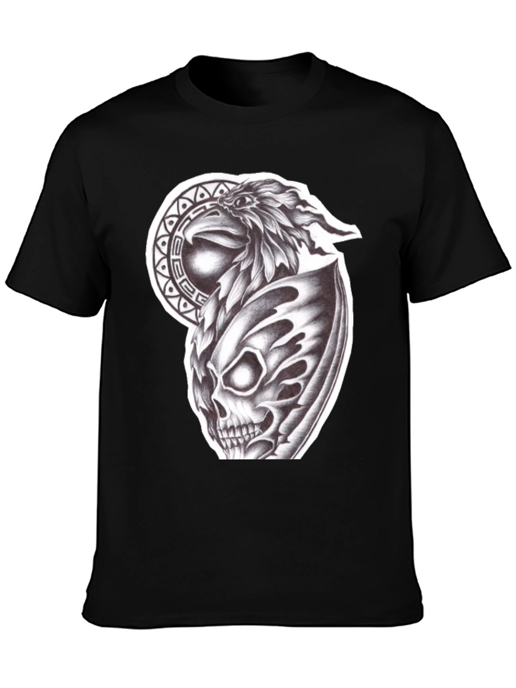 Eagle Skull Graphic Black T-Shirt