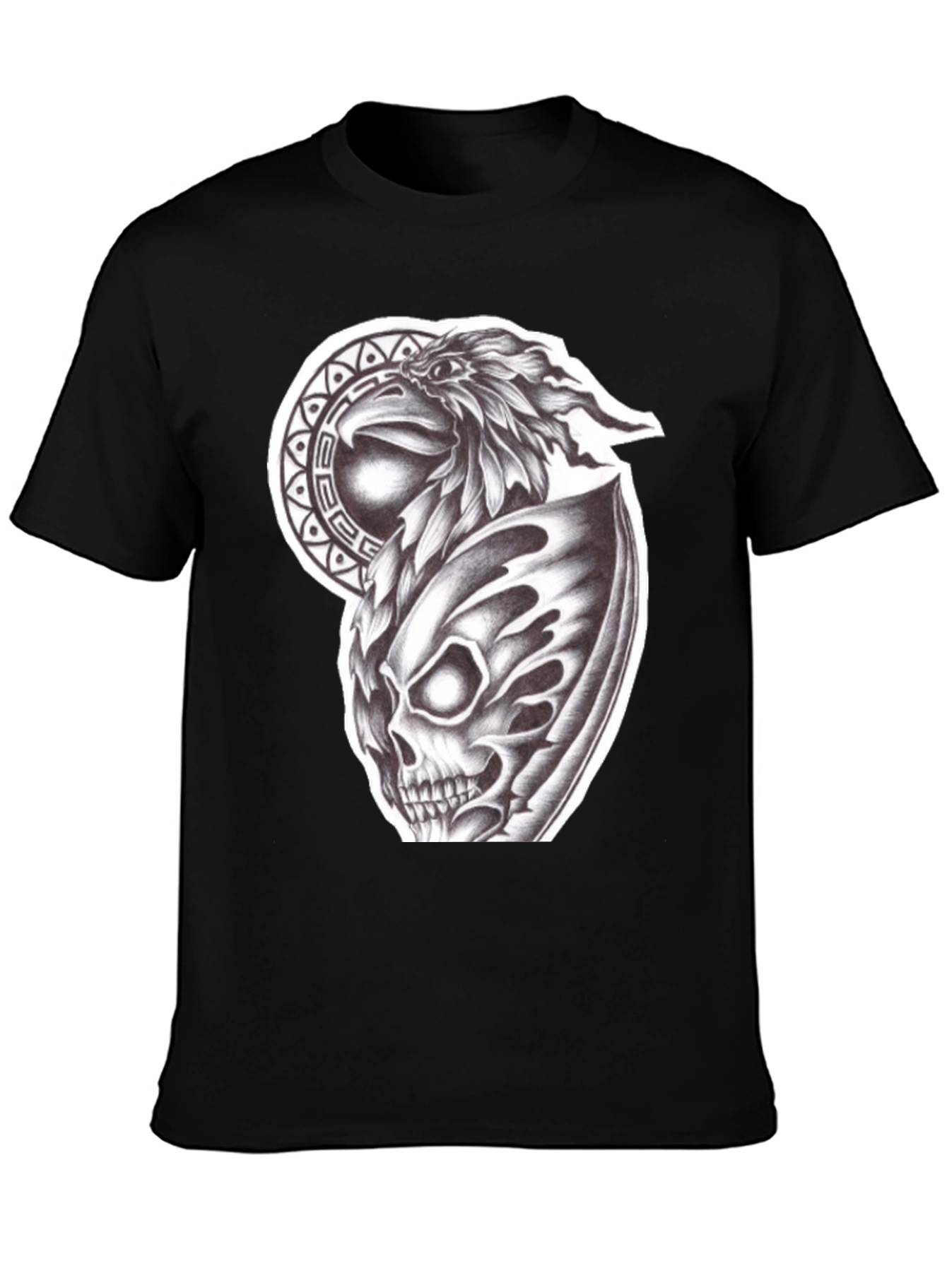 Eagle Skull Graphic Black T-Shirt