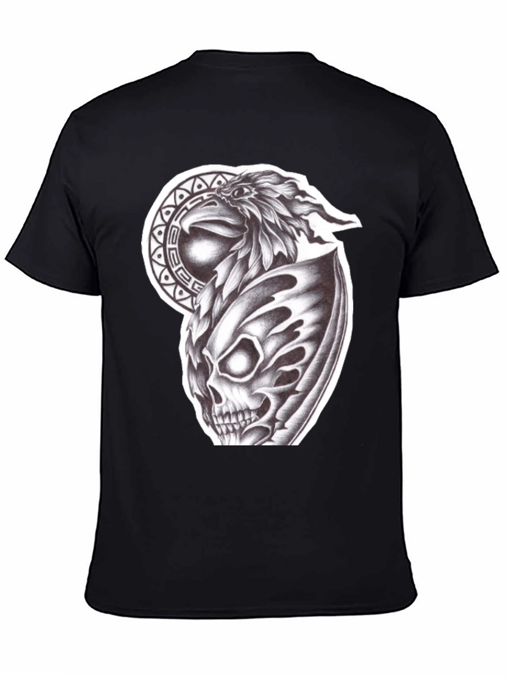 Eagle Skull Graphic Black T-Shirt
