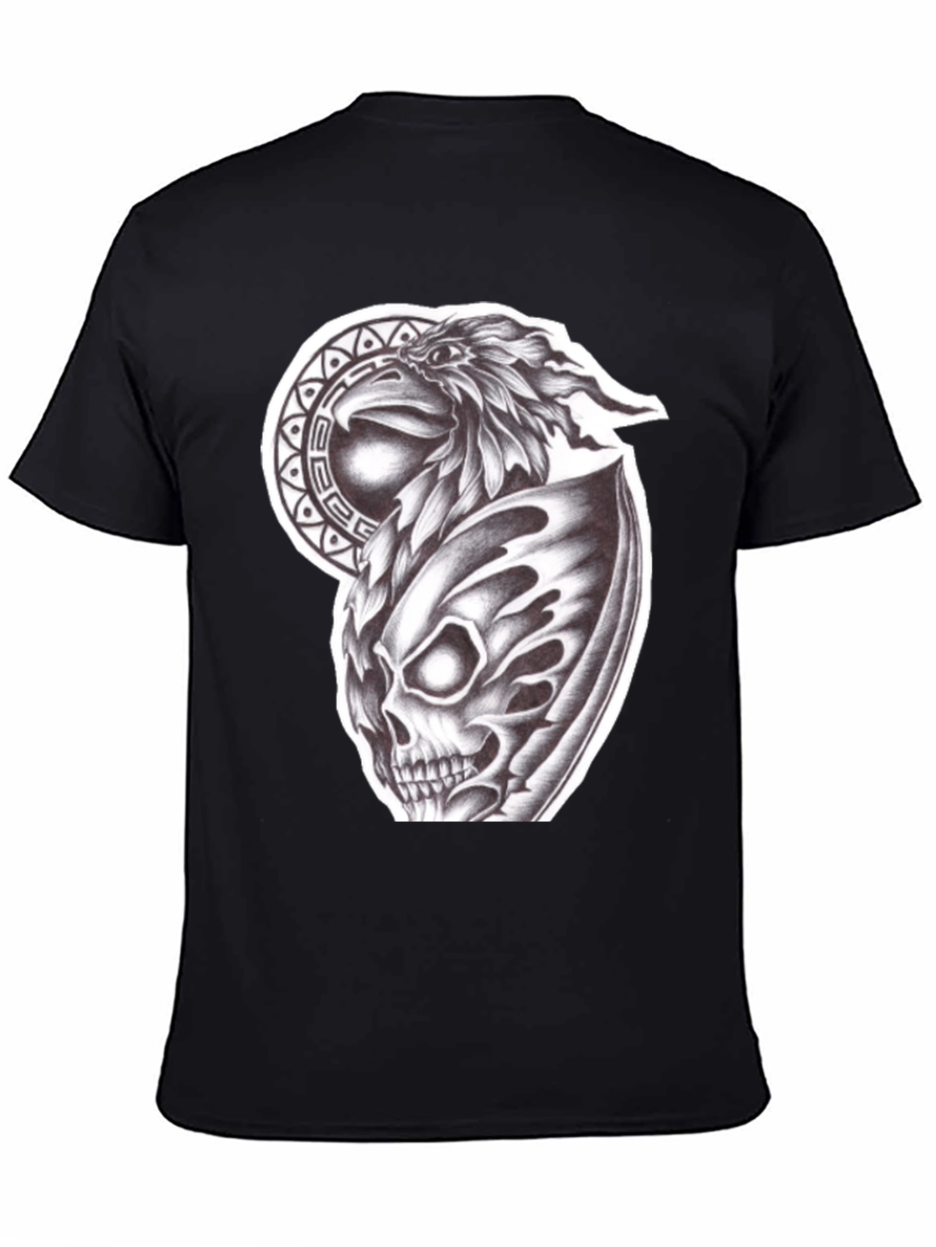 Eagle Skull Graphic Black T-Shirt