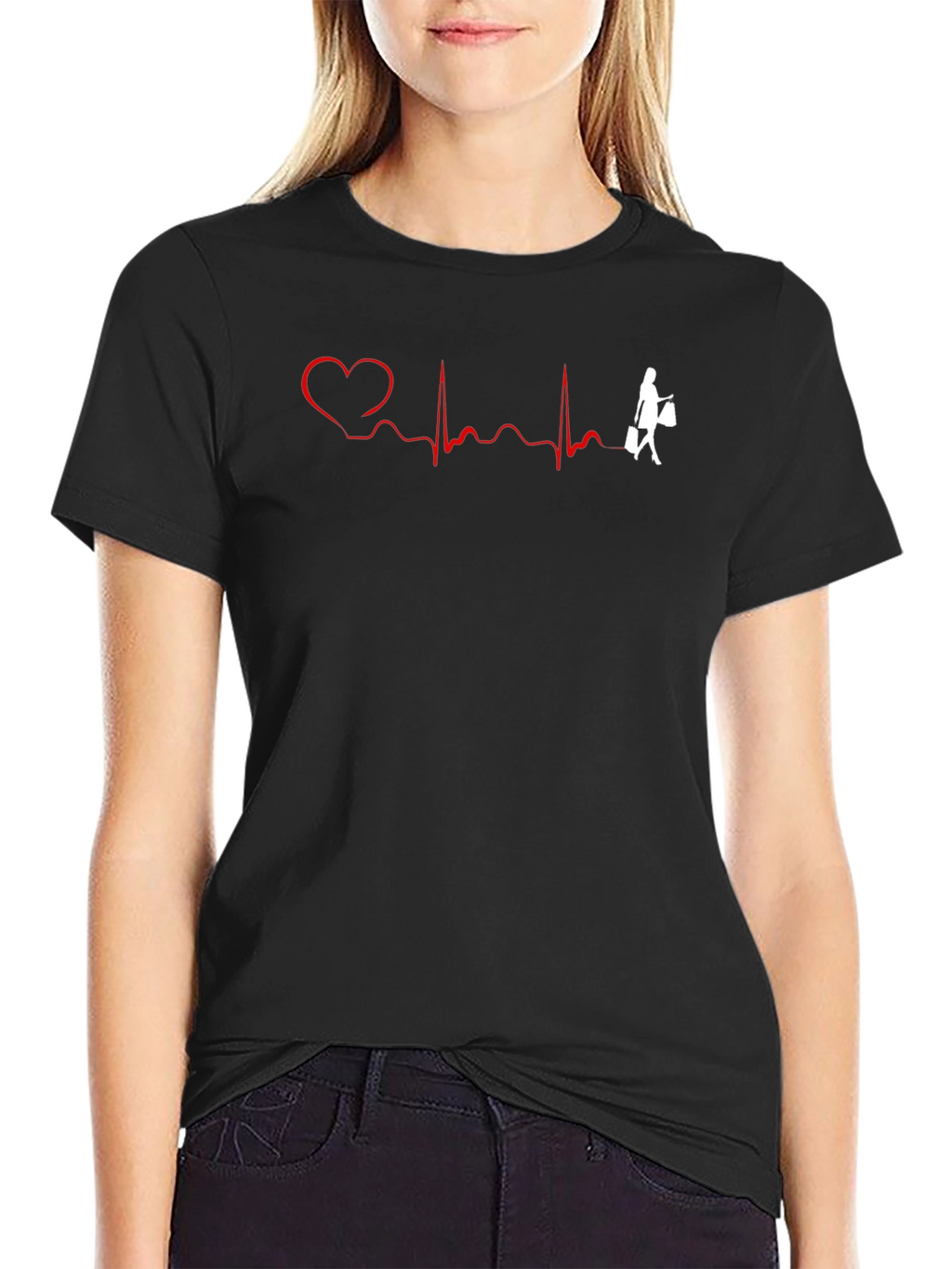 Heartbeat Shopping T-Shirt - Fun Graphic Tee