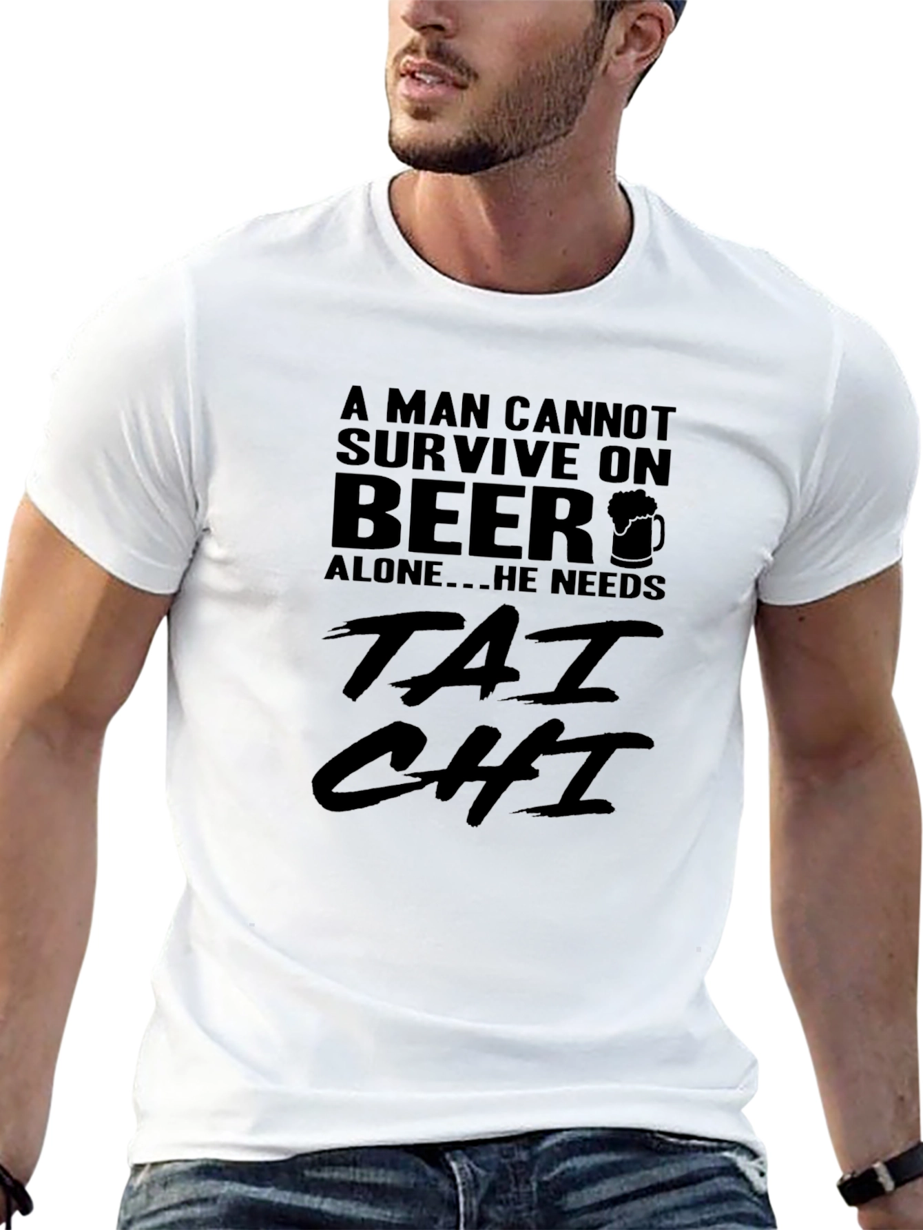 Beer & Tai Chi Mens Graphic T-Shirt