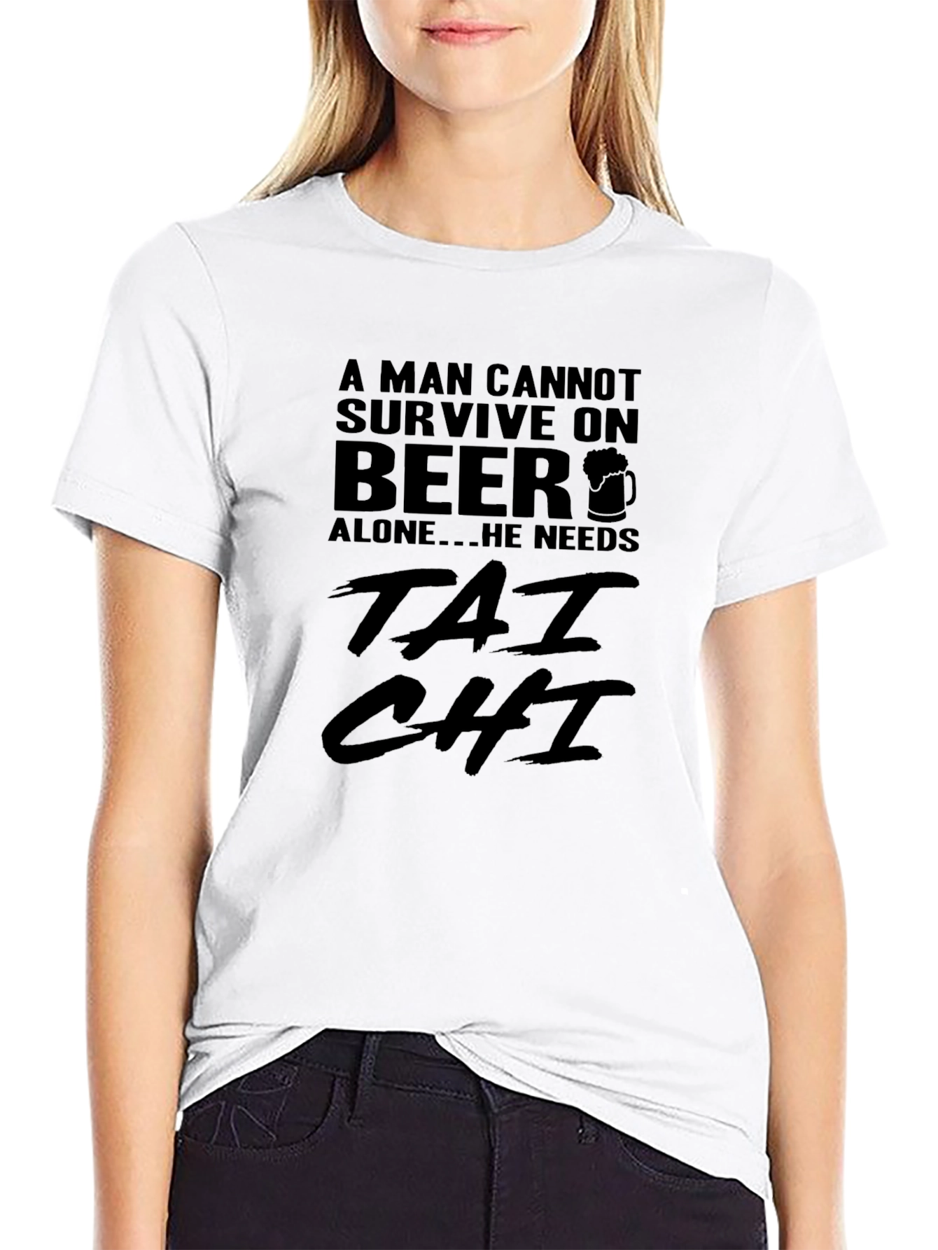 Beer & Tai Chi Mens Graphic T-Shirt