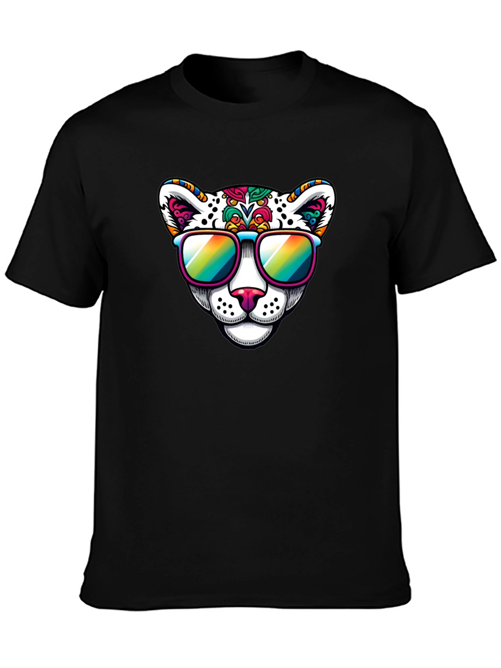 Cool Cat Graphic Tee - Black Cotton Blend