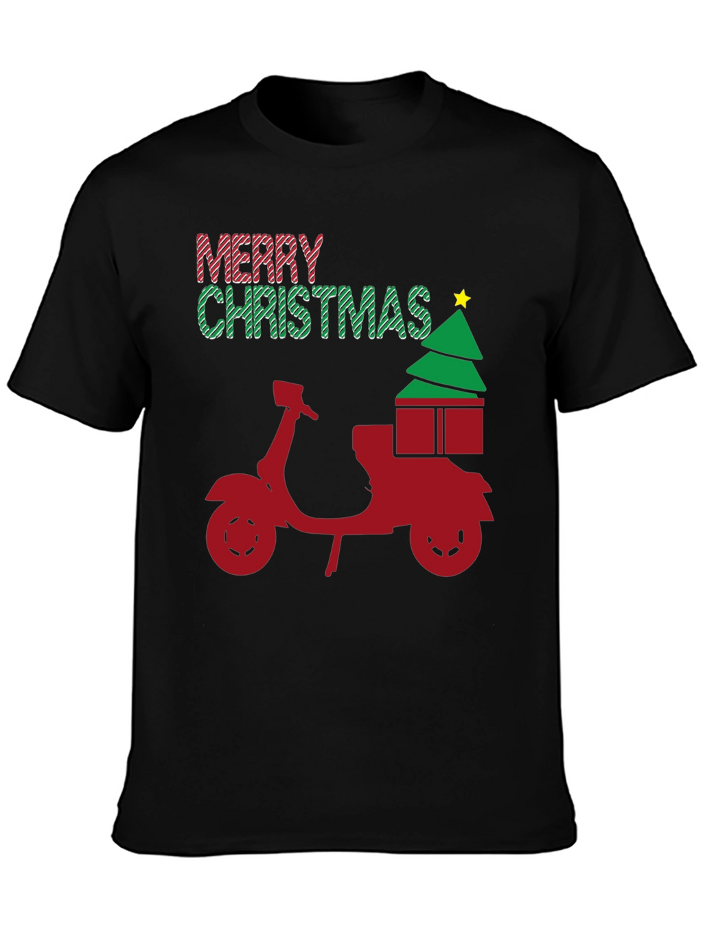 Merry Christmas Scooter T-Shirt - Holiday Gift