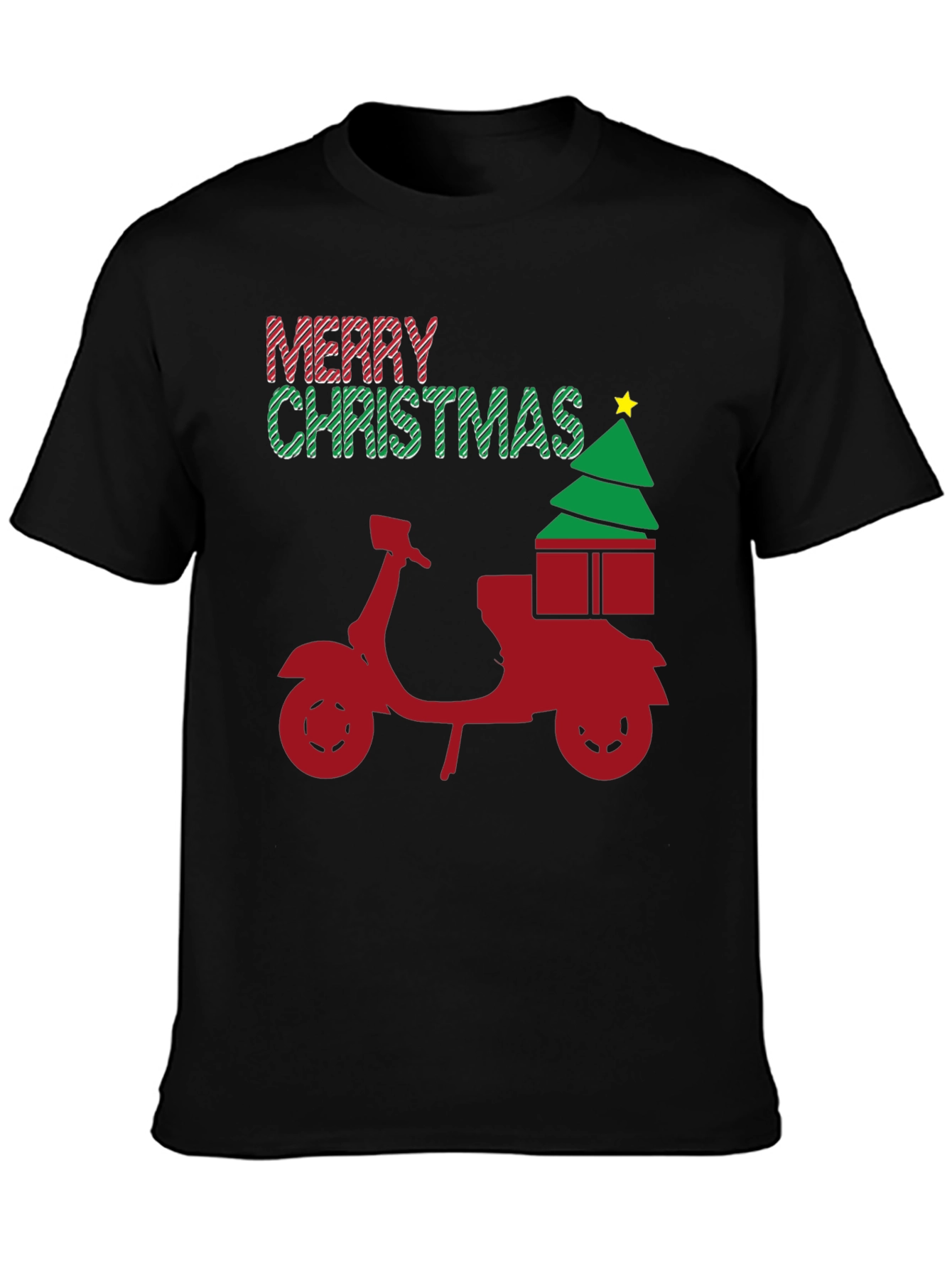 Merry Christmas Scooter T-Shirt - Holiday Gift