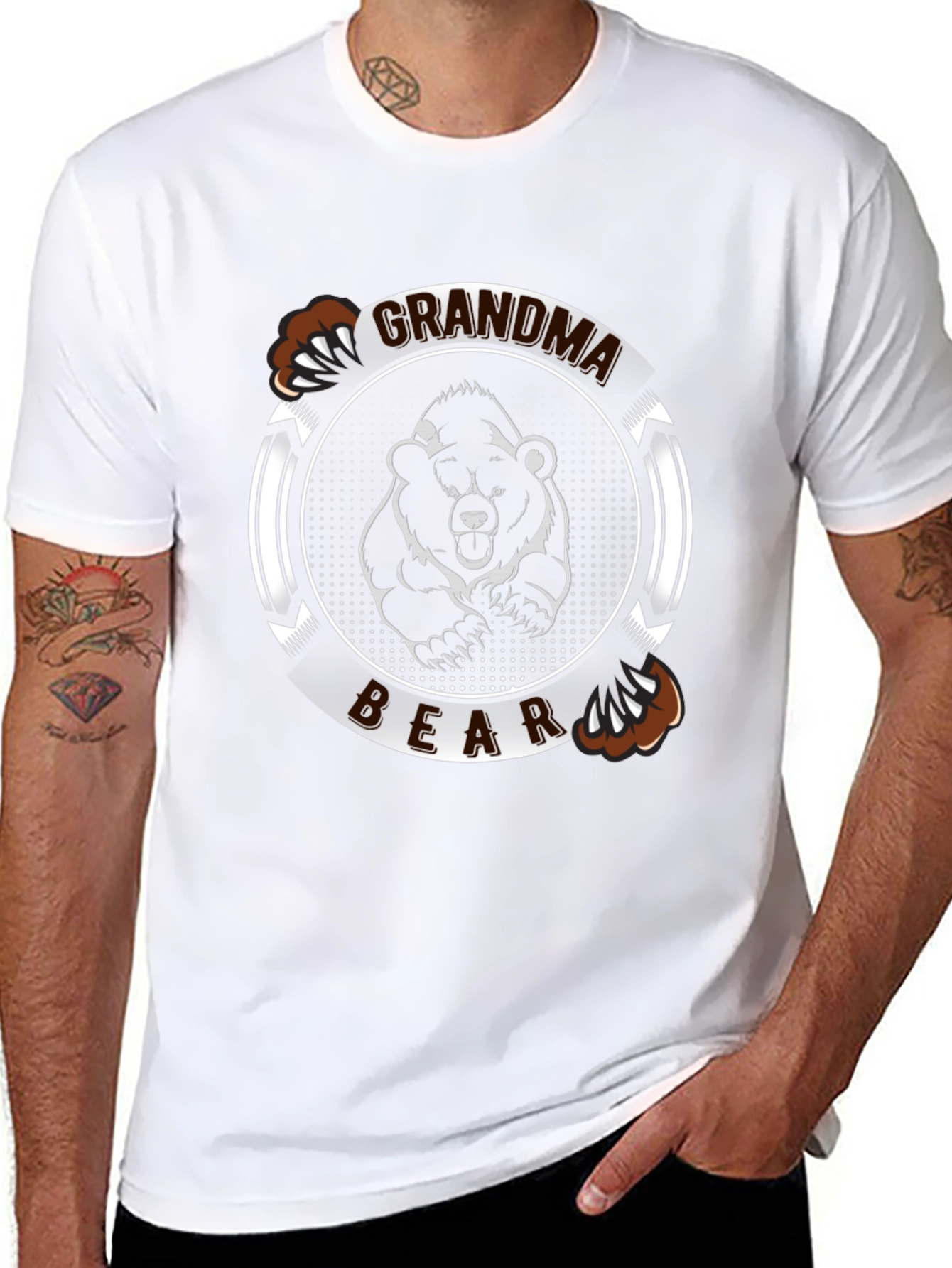 Grandma Bear Graphic Tee - Black