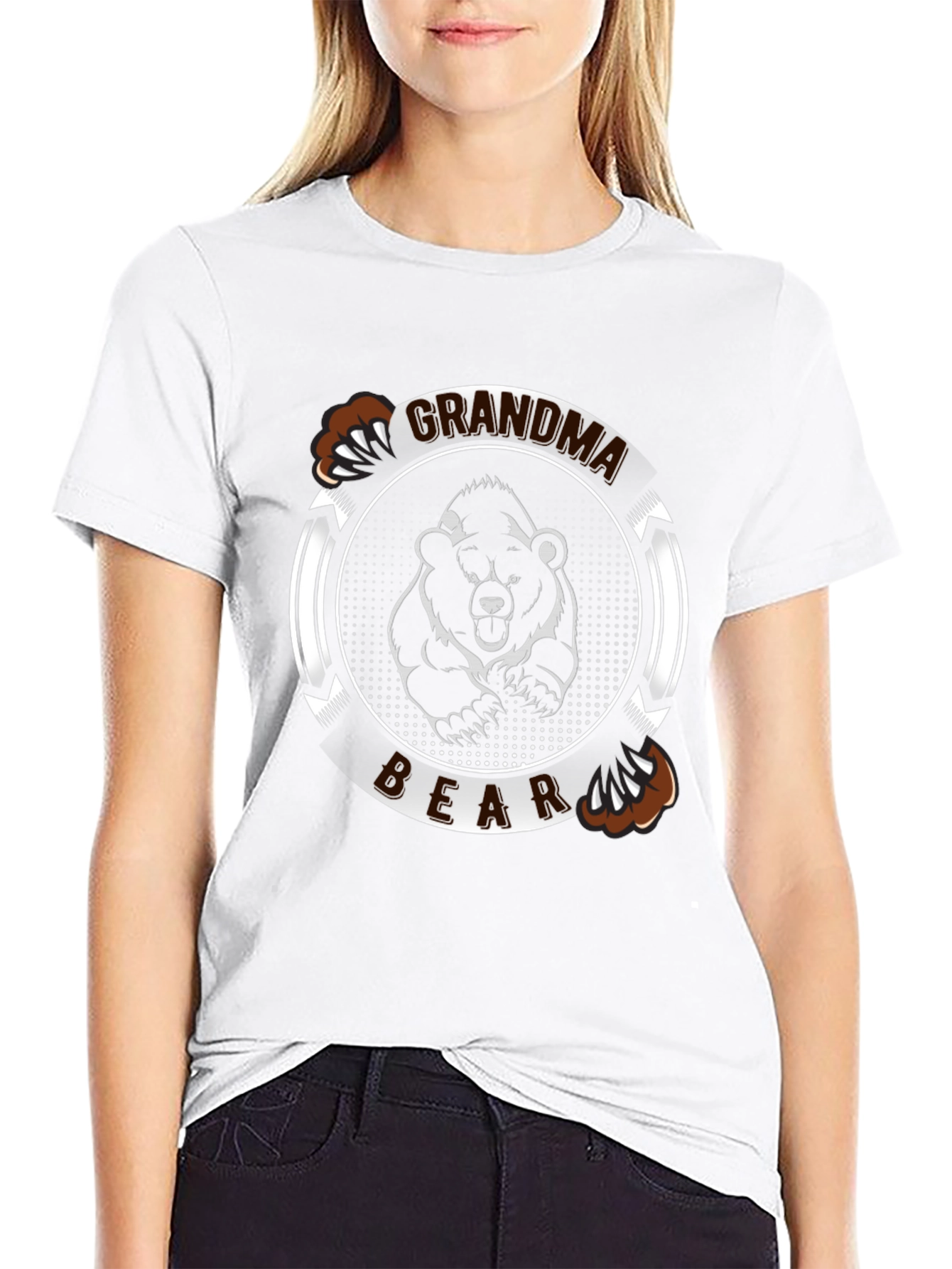 Grandma Bear Graphic Tee - Black