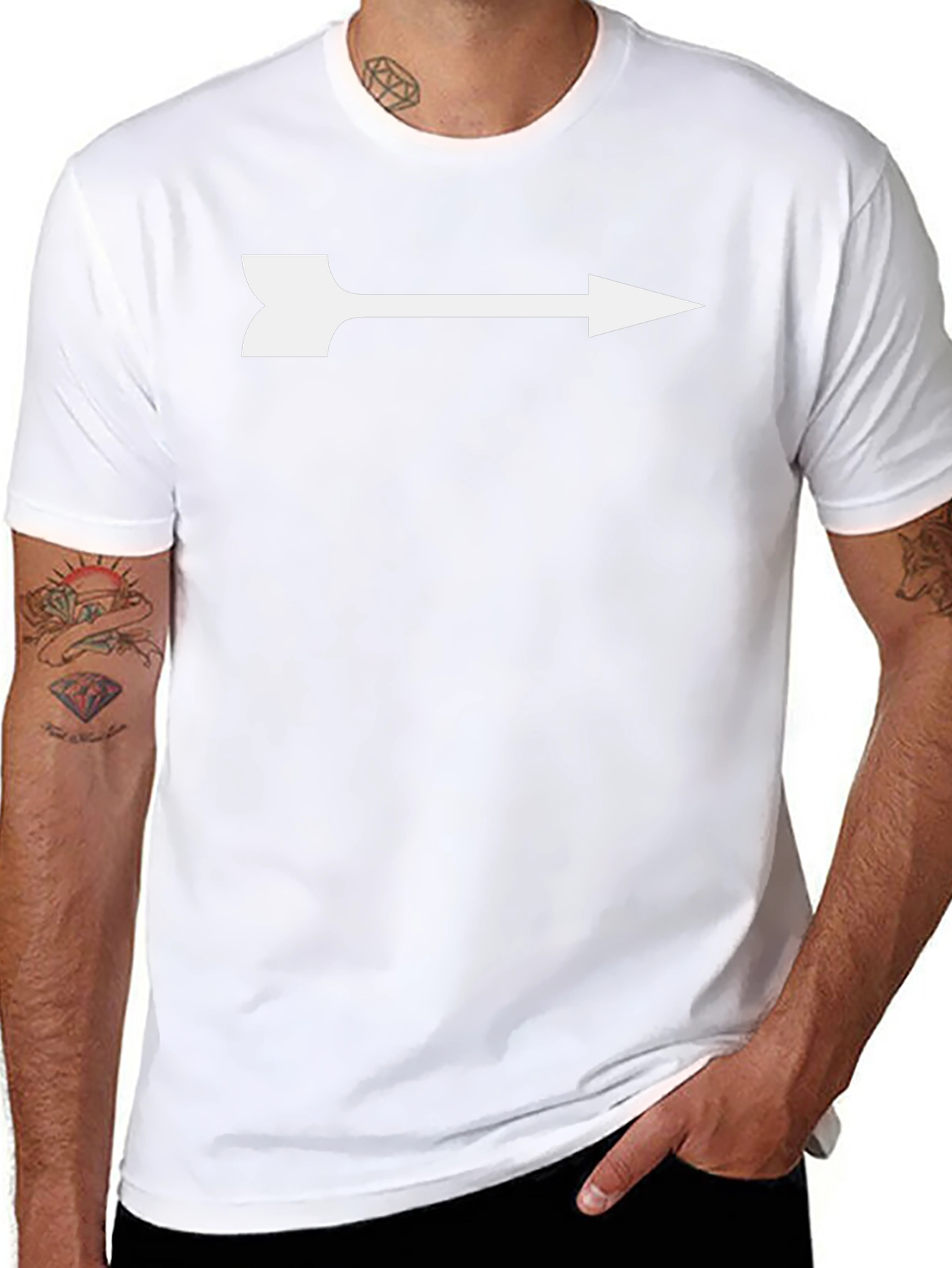 Mens Black Arrow Graphic Tee - Modern Casual Style