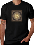 Letter B Graphic Print Black T-Shirt