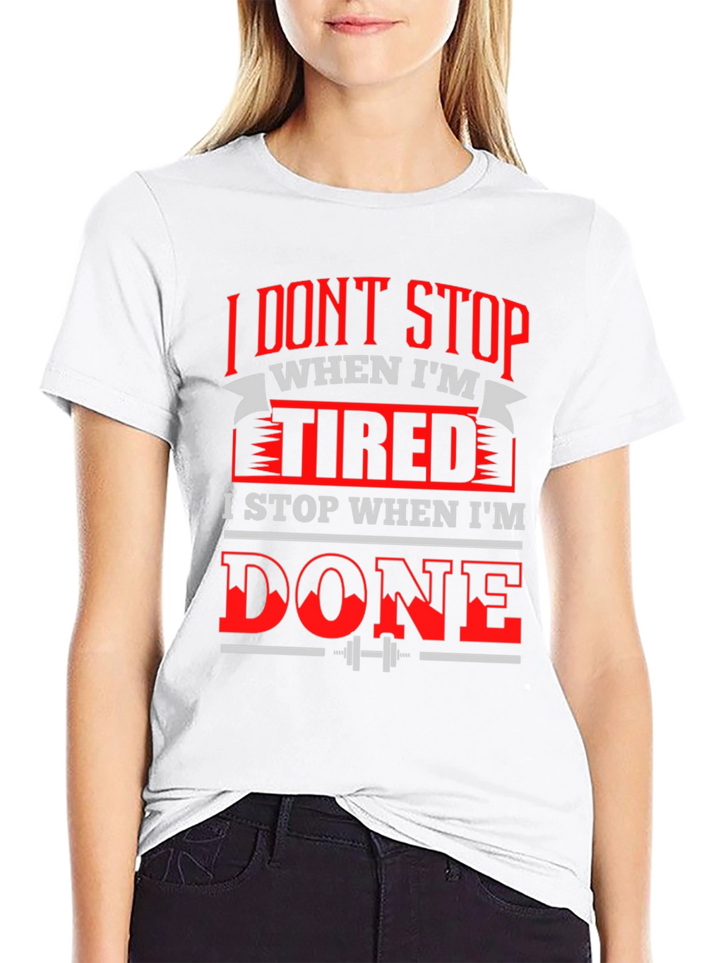 Motivational Gym T-Shirt: I Dont Stop When Im Tired