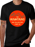 Mountains Are Calling Black Tee