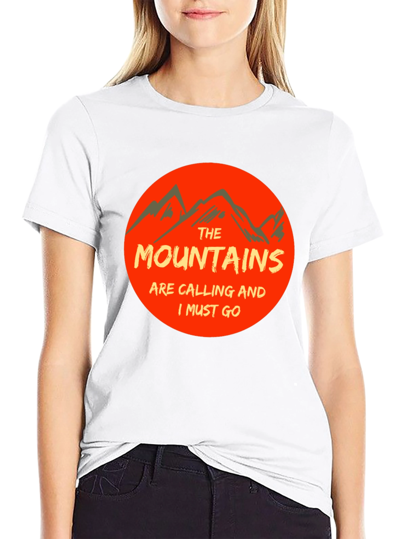 Mountains Are Calling Black Tee