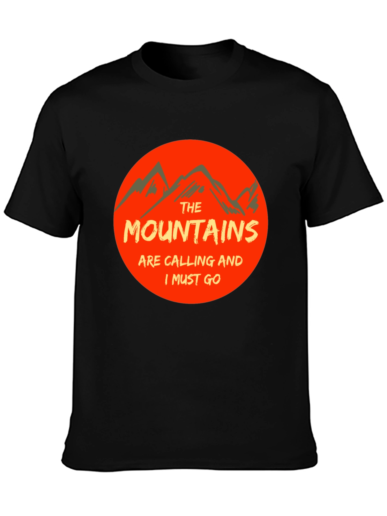 Mountains Are Calling Black Tee