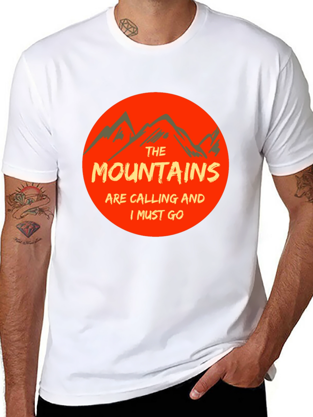 Mountains Are Calling Black Tee