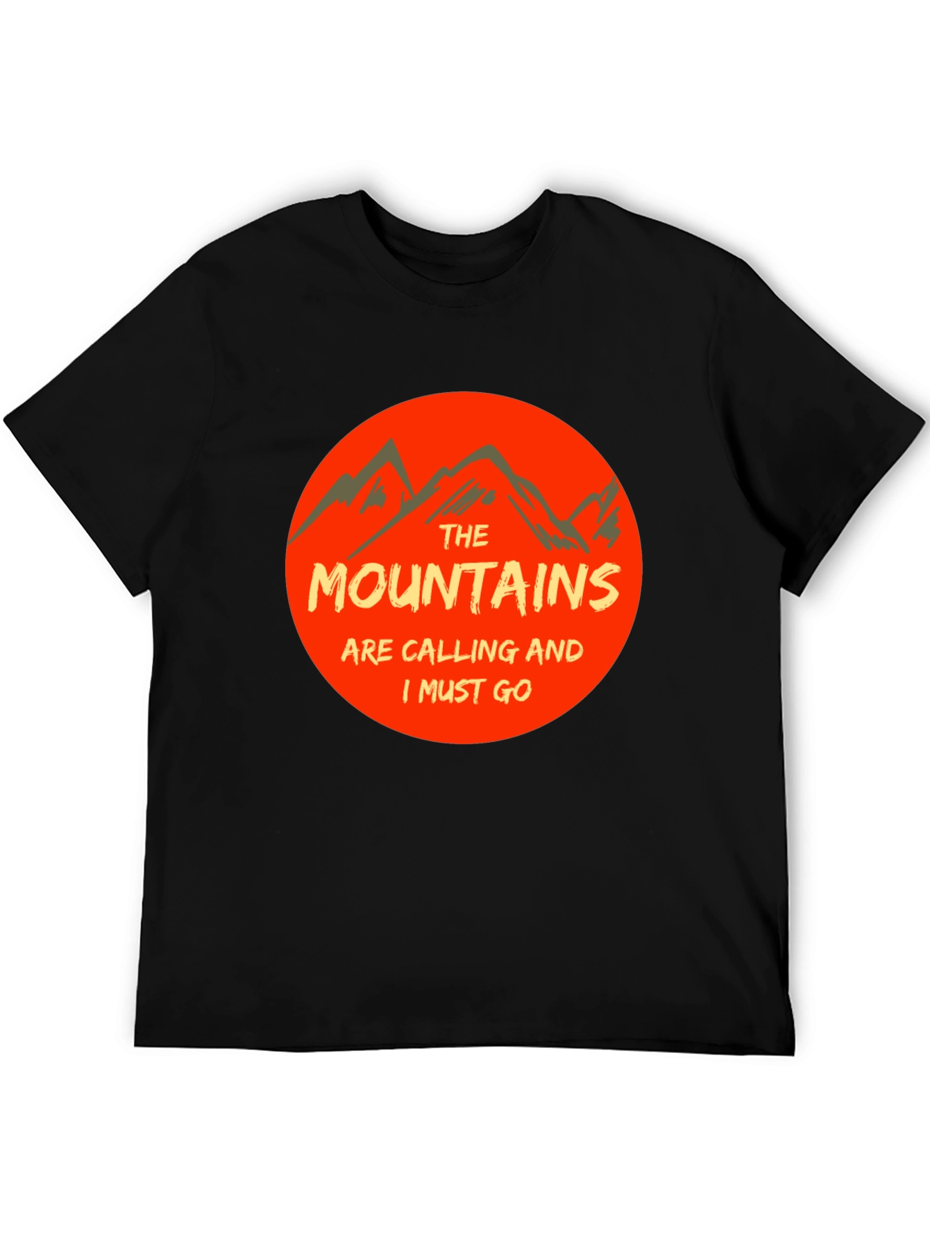 Mountains Are Calling Black Tee