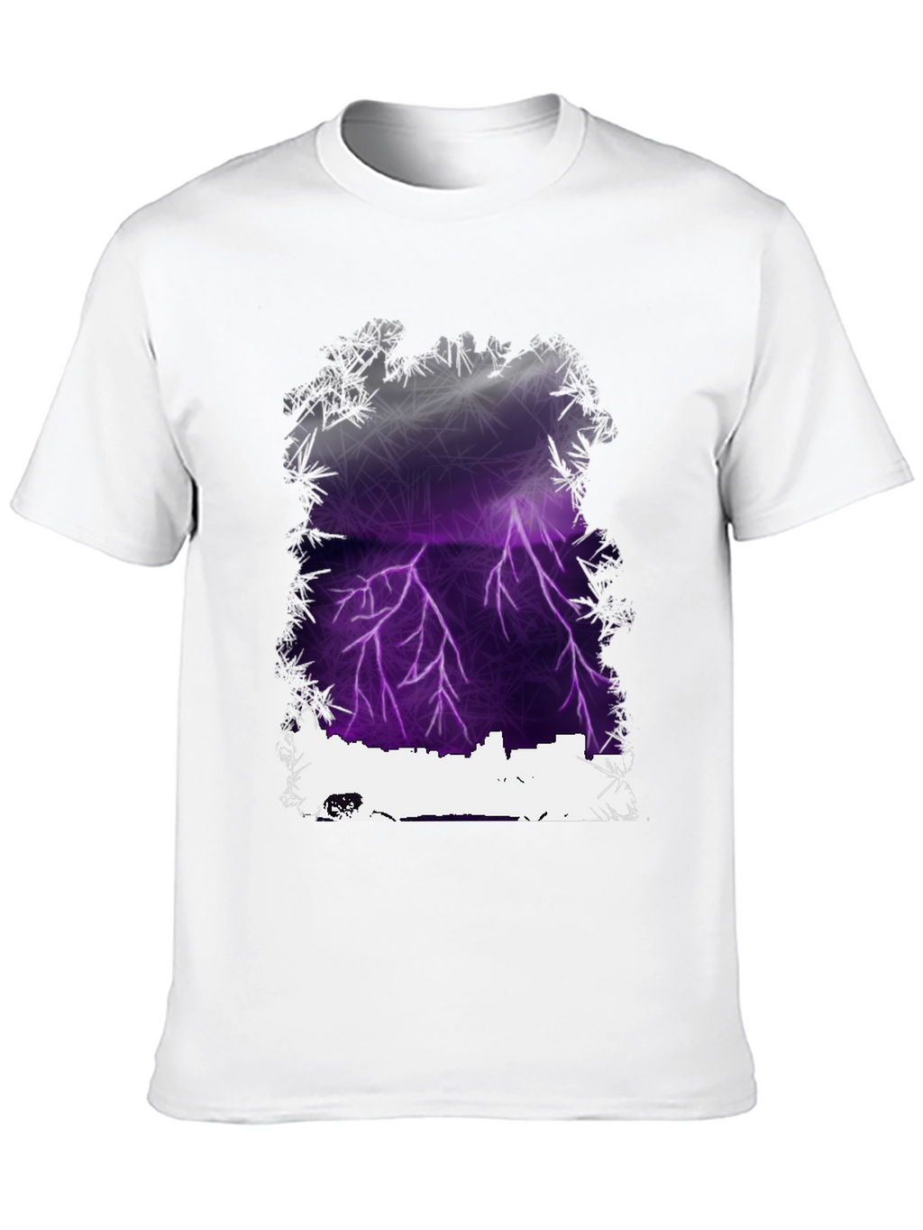 Lightning Cityscape Graphic Tee - Mens Black T-Shirt