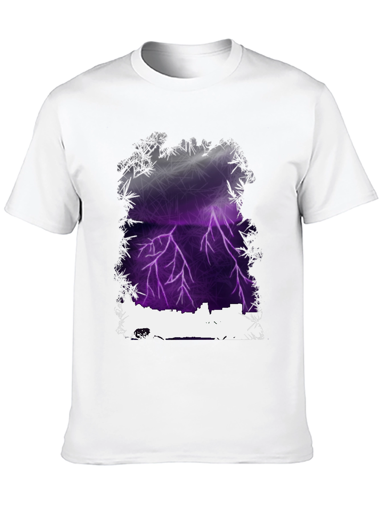 Lightning Cityscape Graphic Tee - Mens Black T-Shirt