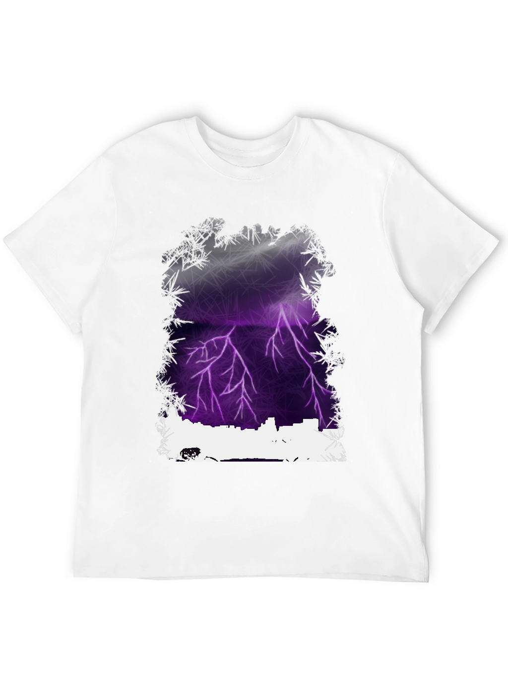 Lightning Cityscape Graphic Tee - Mens Black T-Shirt