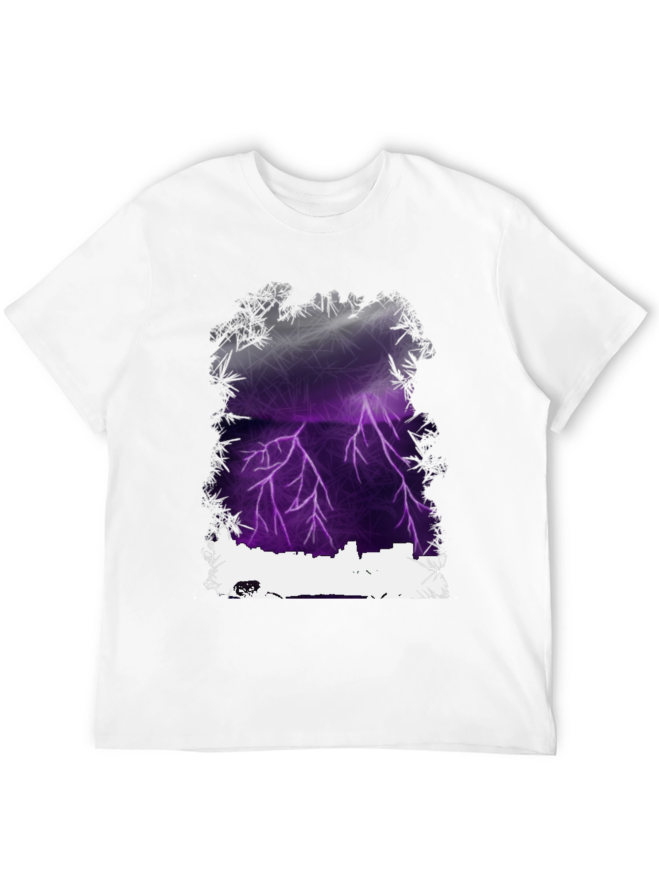 Lightning Cityscape Graphic Tee - Mens Black T-Shirt
