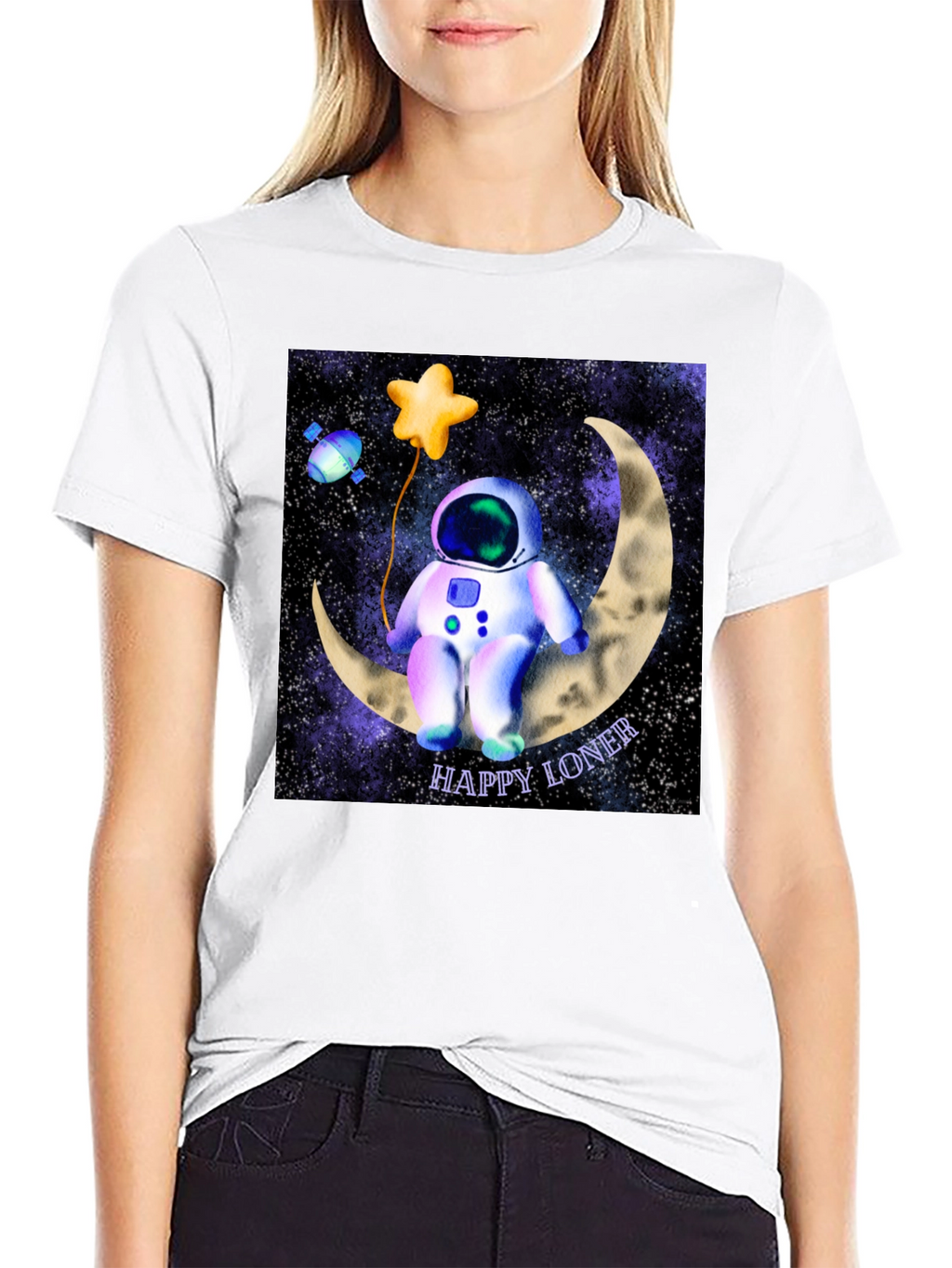 Happy Loner Astronaut Graphic T-Shirt