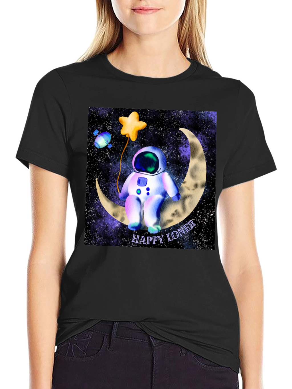 Happy Loner Astronaut Graphic T-Shirt