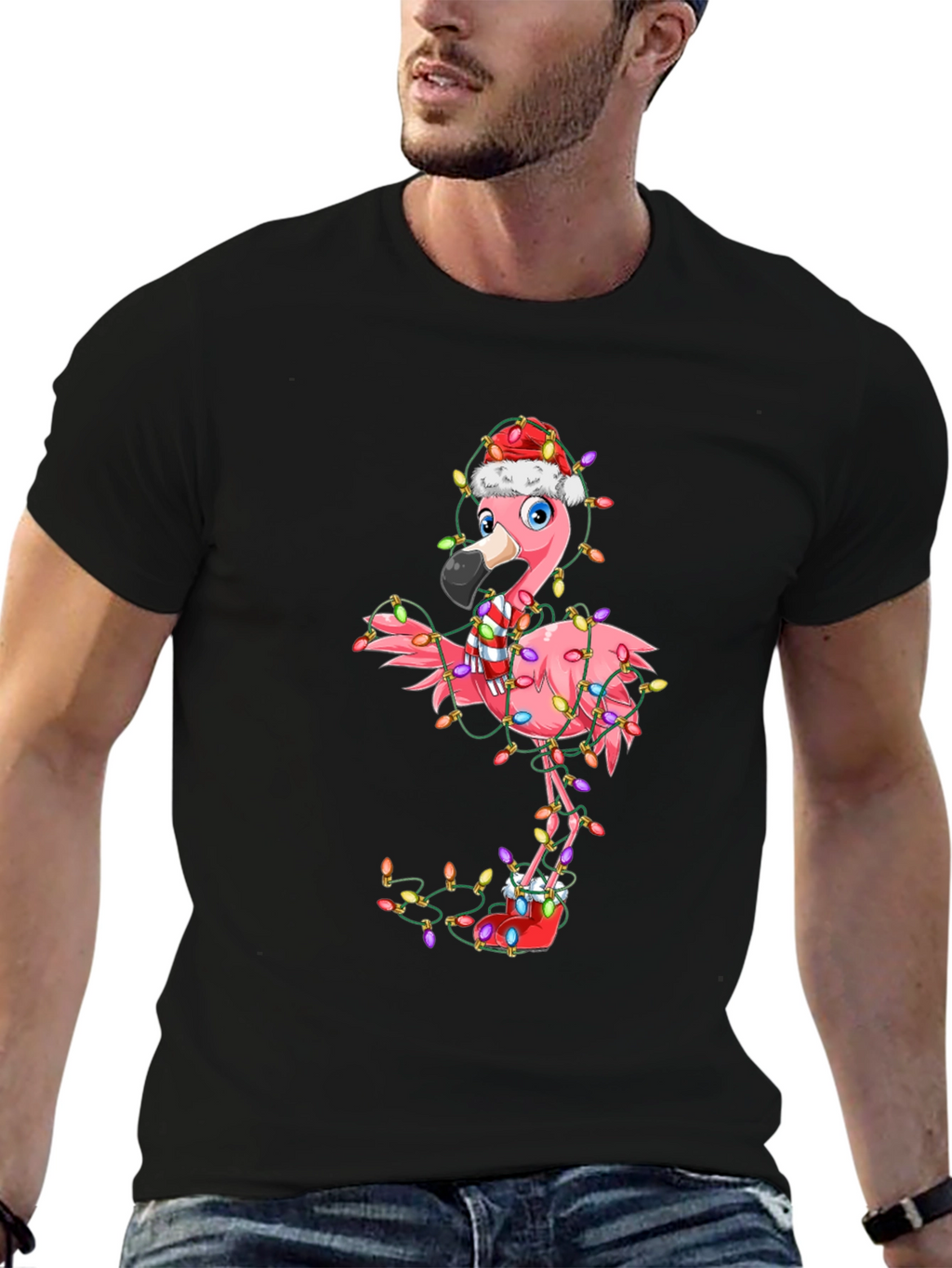 Festive Flamingo Holiday T-Shirt