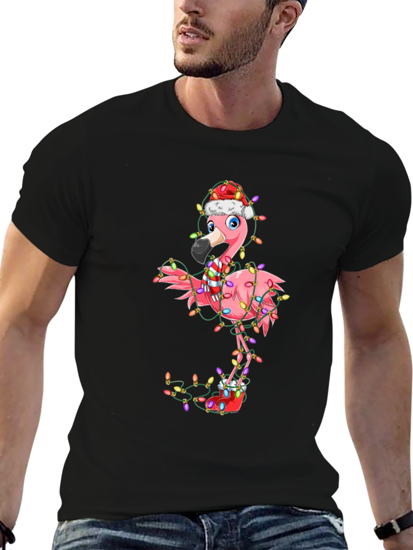 Festive Flamingo Holiday T-Shirt