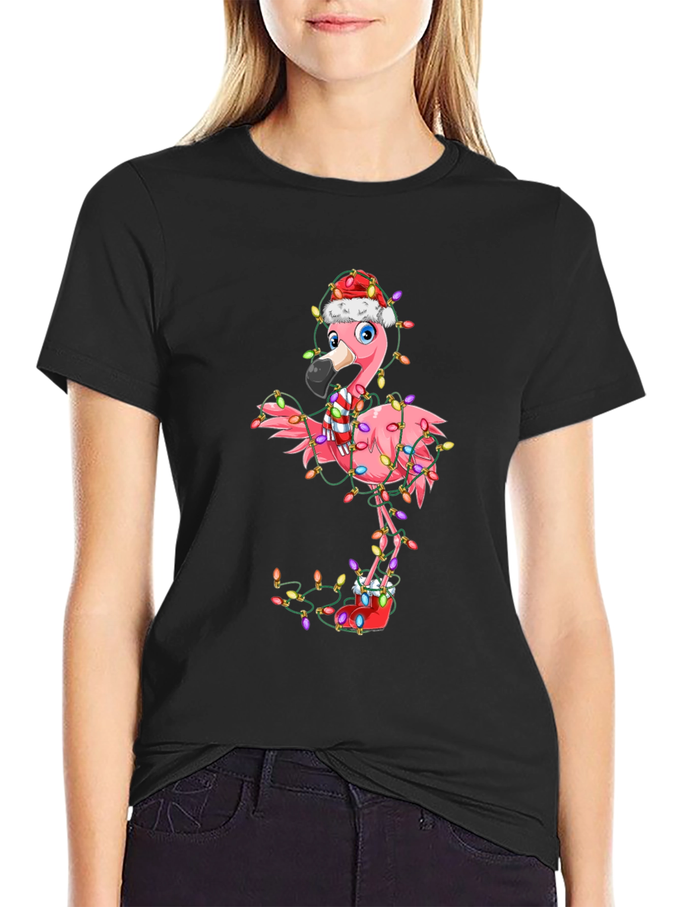 Festive Flamingo Holiday T-Shirt