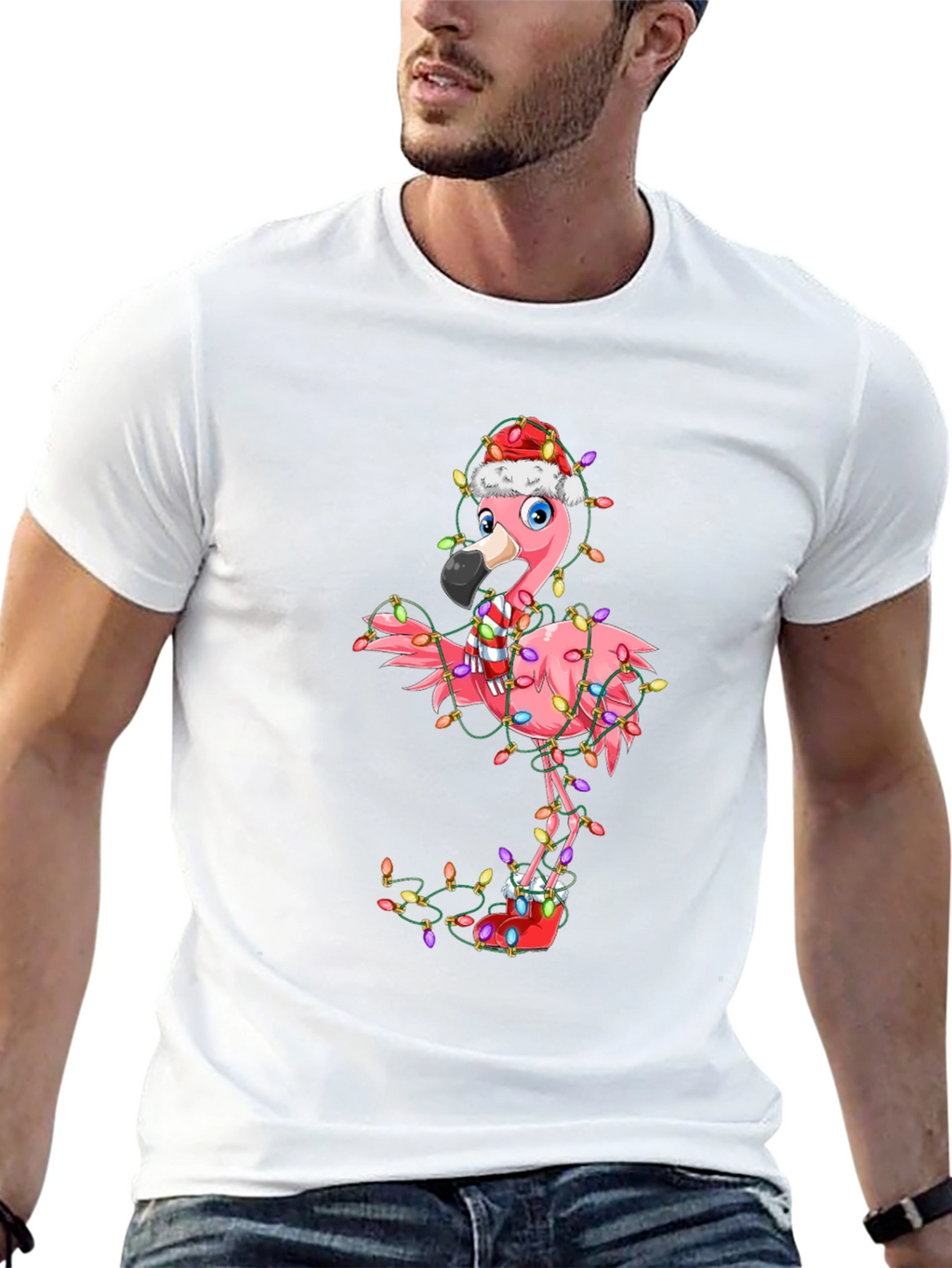 Festive Flamingo Holiday T-Shirt