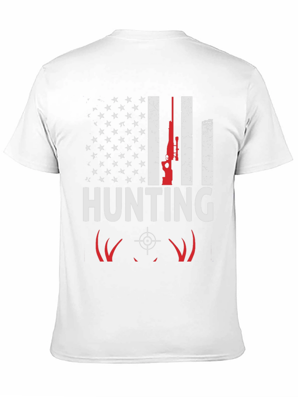 Hunting T-Shirt - American Flag Deer Rifle Design