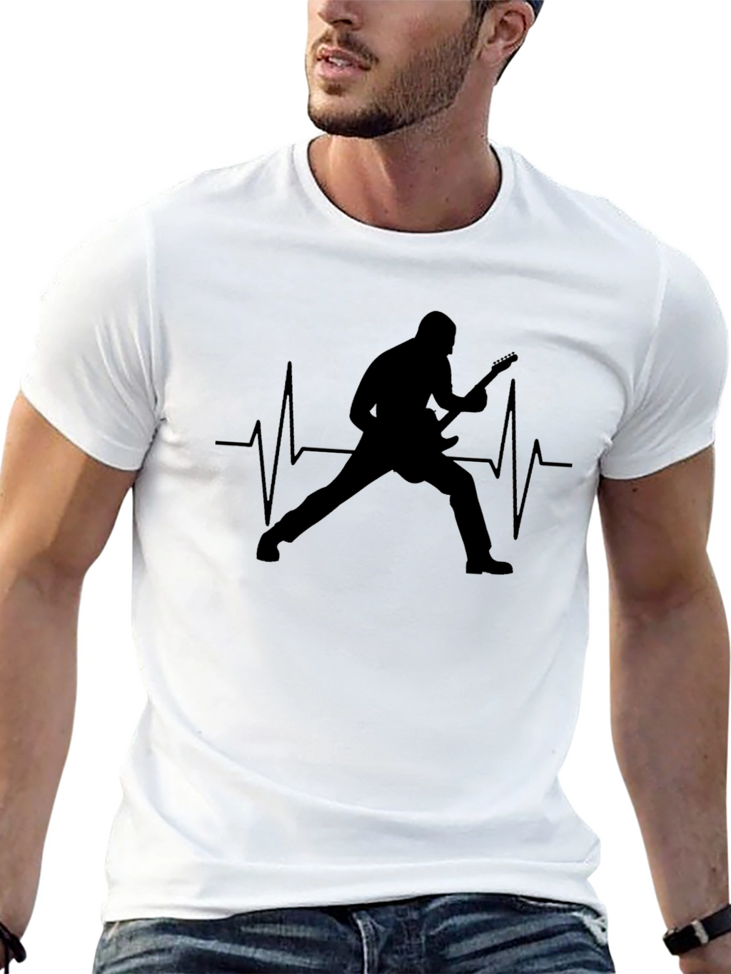 Guitarist Heartbeat Graphic T-Shirt