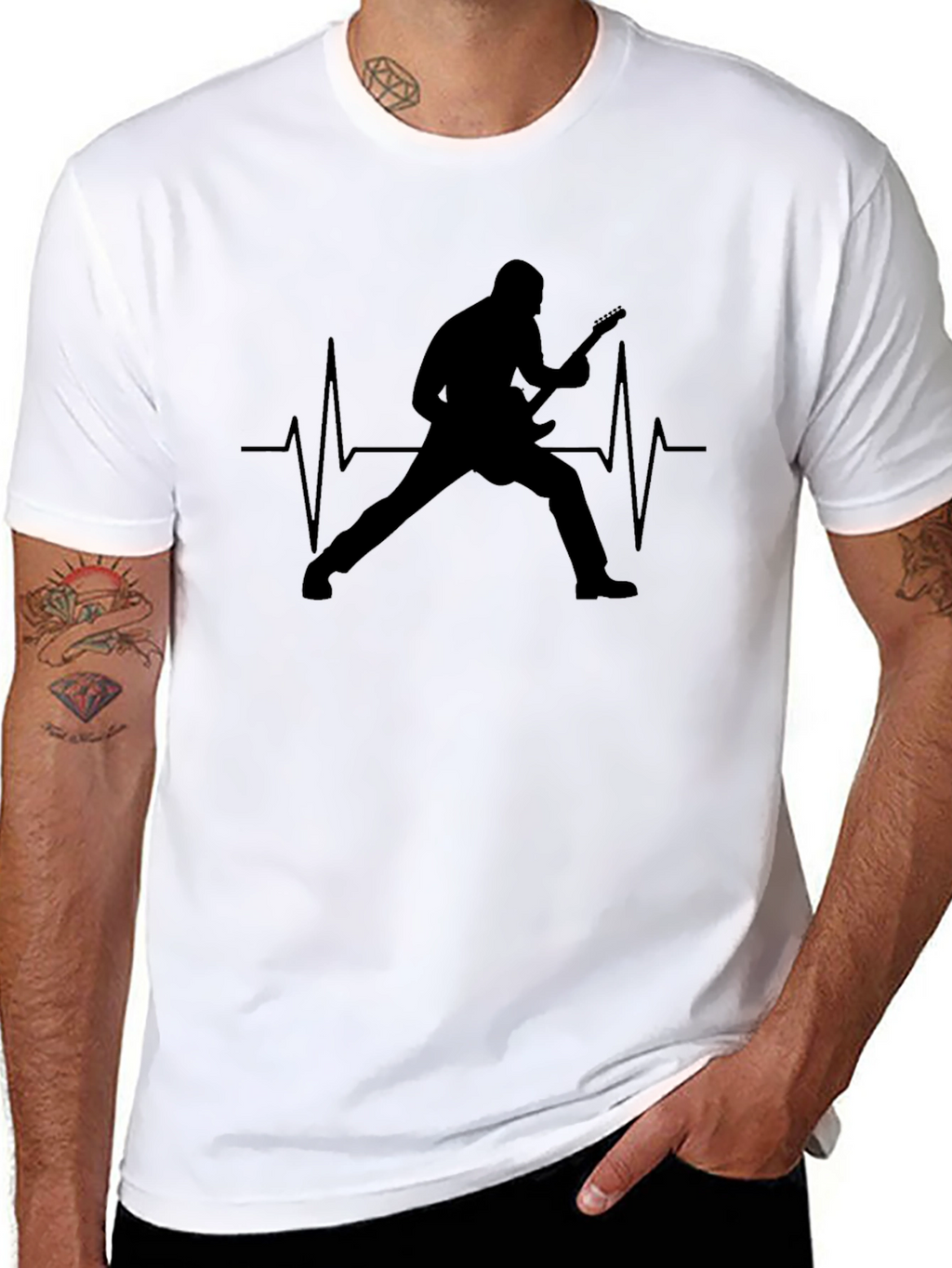 Guitarist Heartbeat Graphic T-Shirt