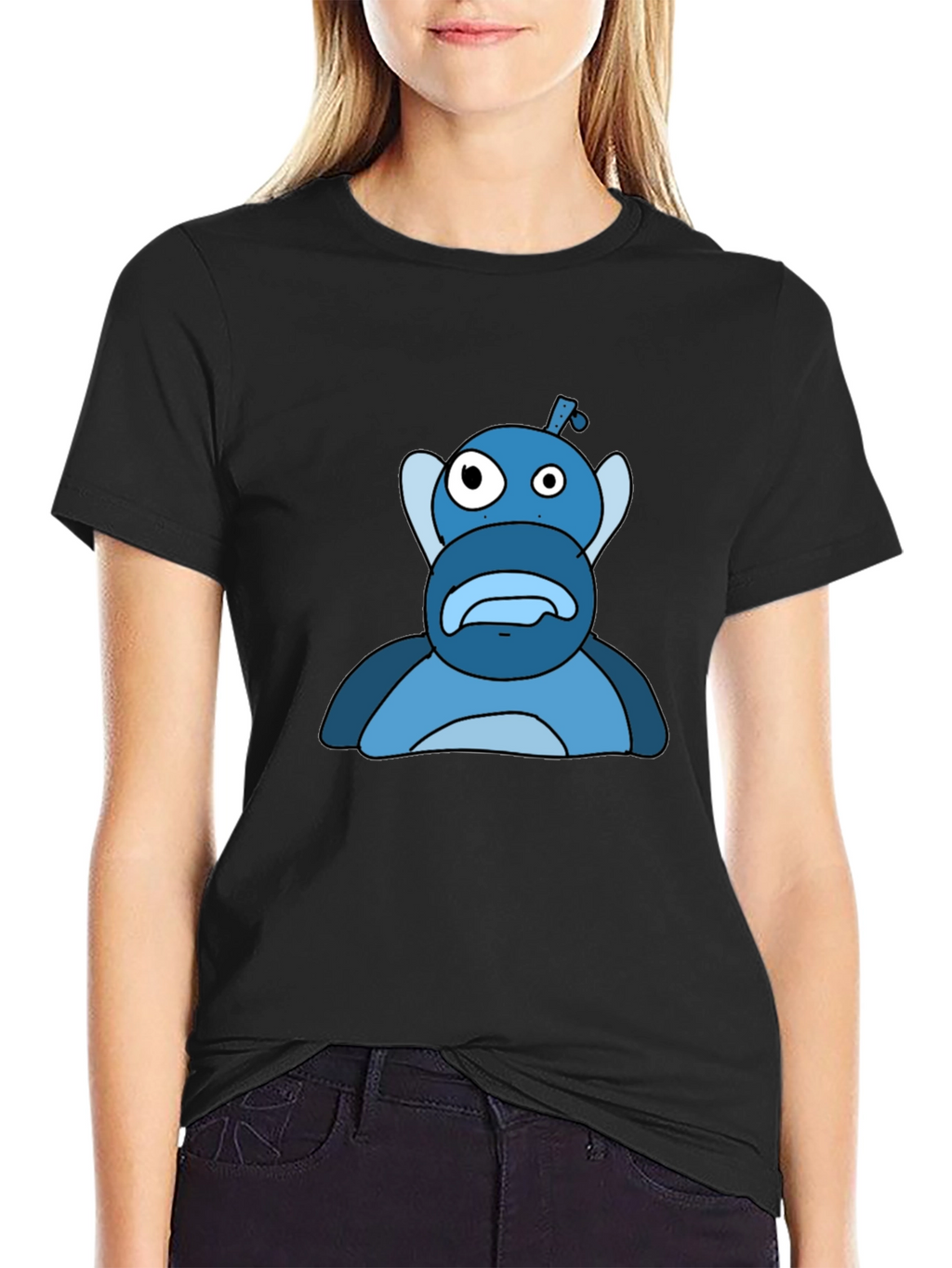 Blue Cartoon Character Graphic Tee