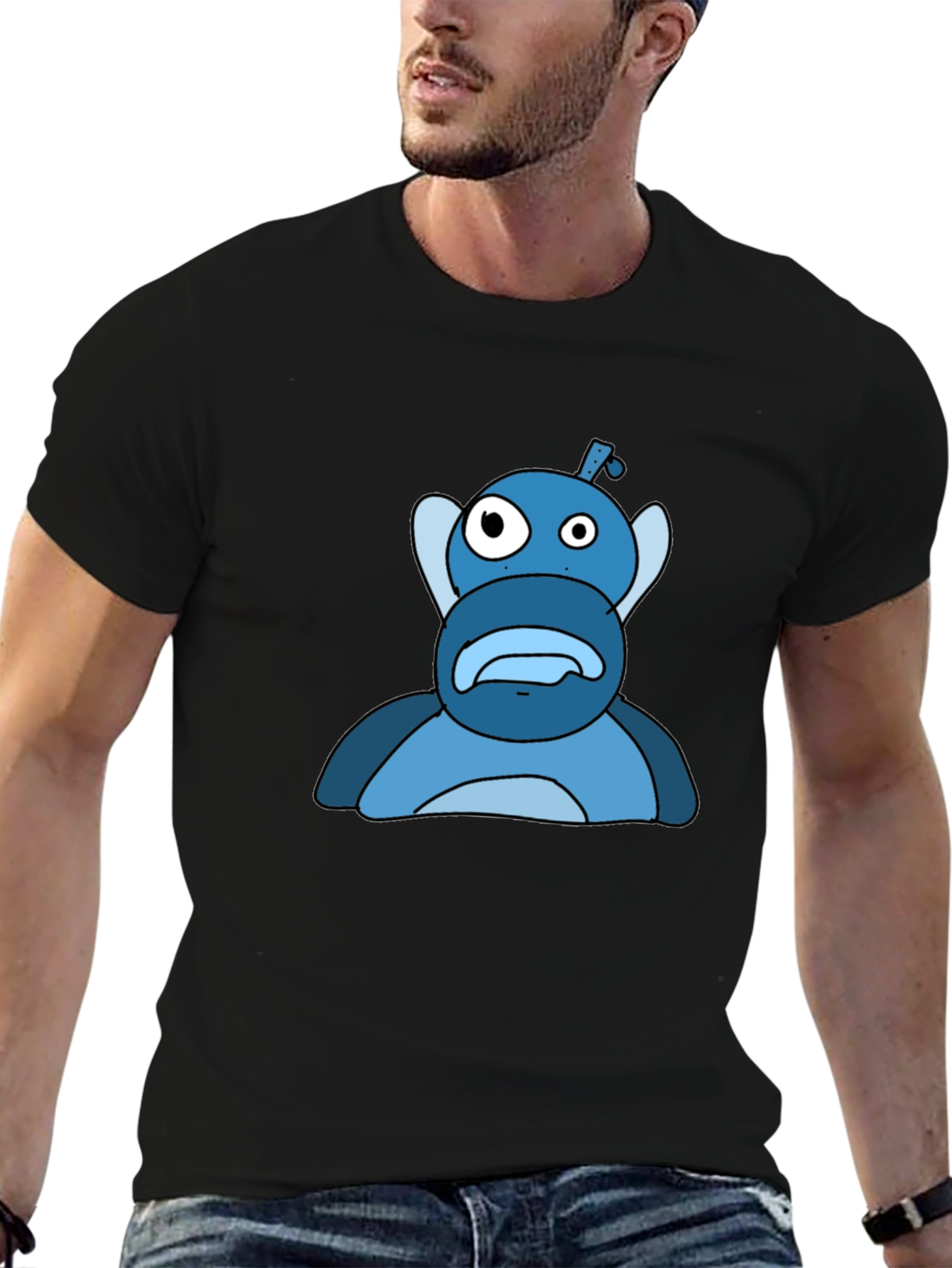 Blue Cartoon Character Graphic Tee