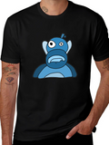 Blue Cartoon Character Graphic Tee