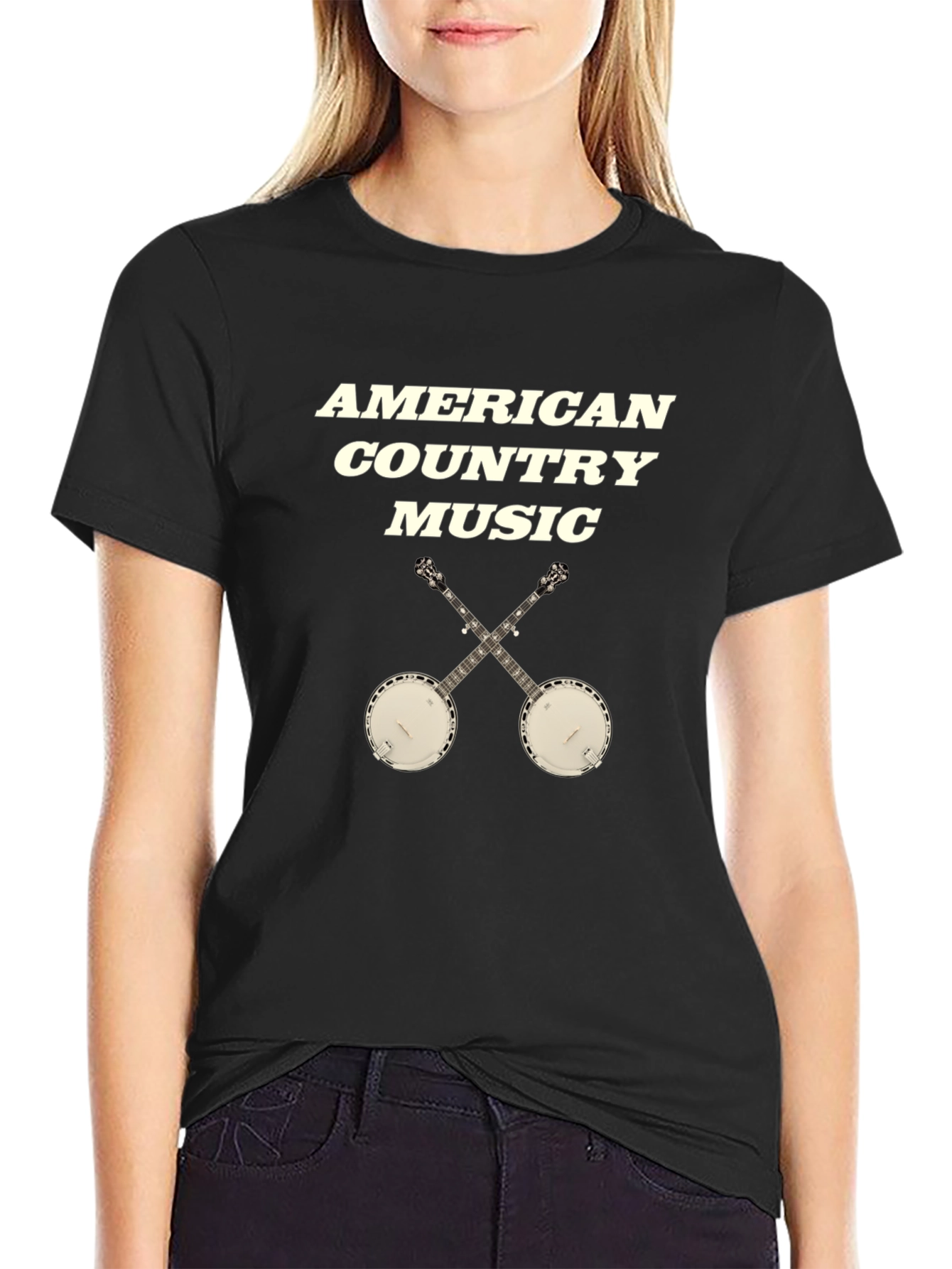 American Country Music T-Shirt: Banjo Graphic Tee