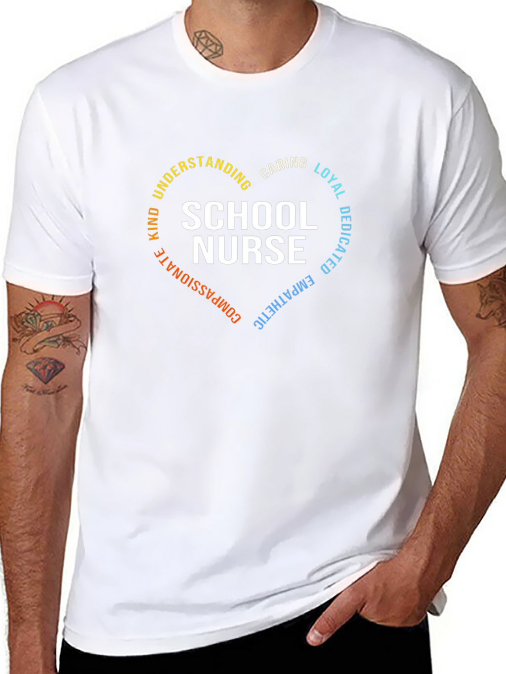 School Nurse Heart Graphic T-Shirt