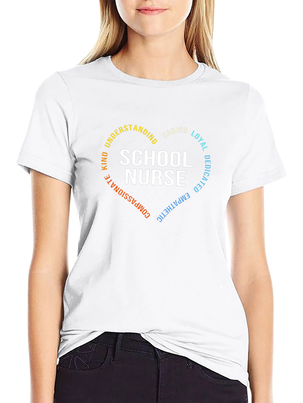 School Nurse Heart Graphic T-Shirt